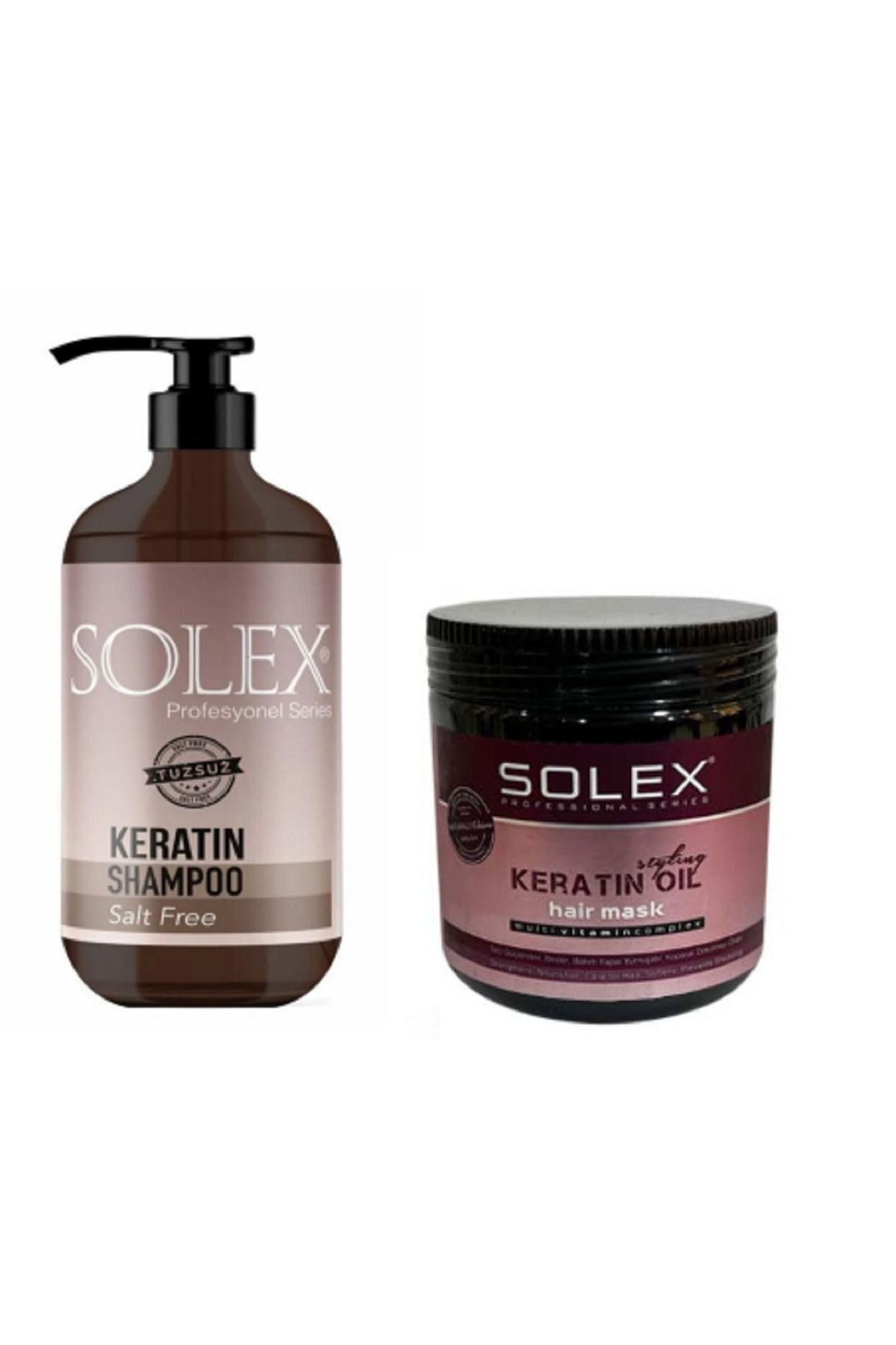 Solex Tuzsuz Professıonal Serıes Keratin Özlü Şampuan 1.000 Ml + Keratin Özlü Saç Maskesi 500 ML