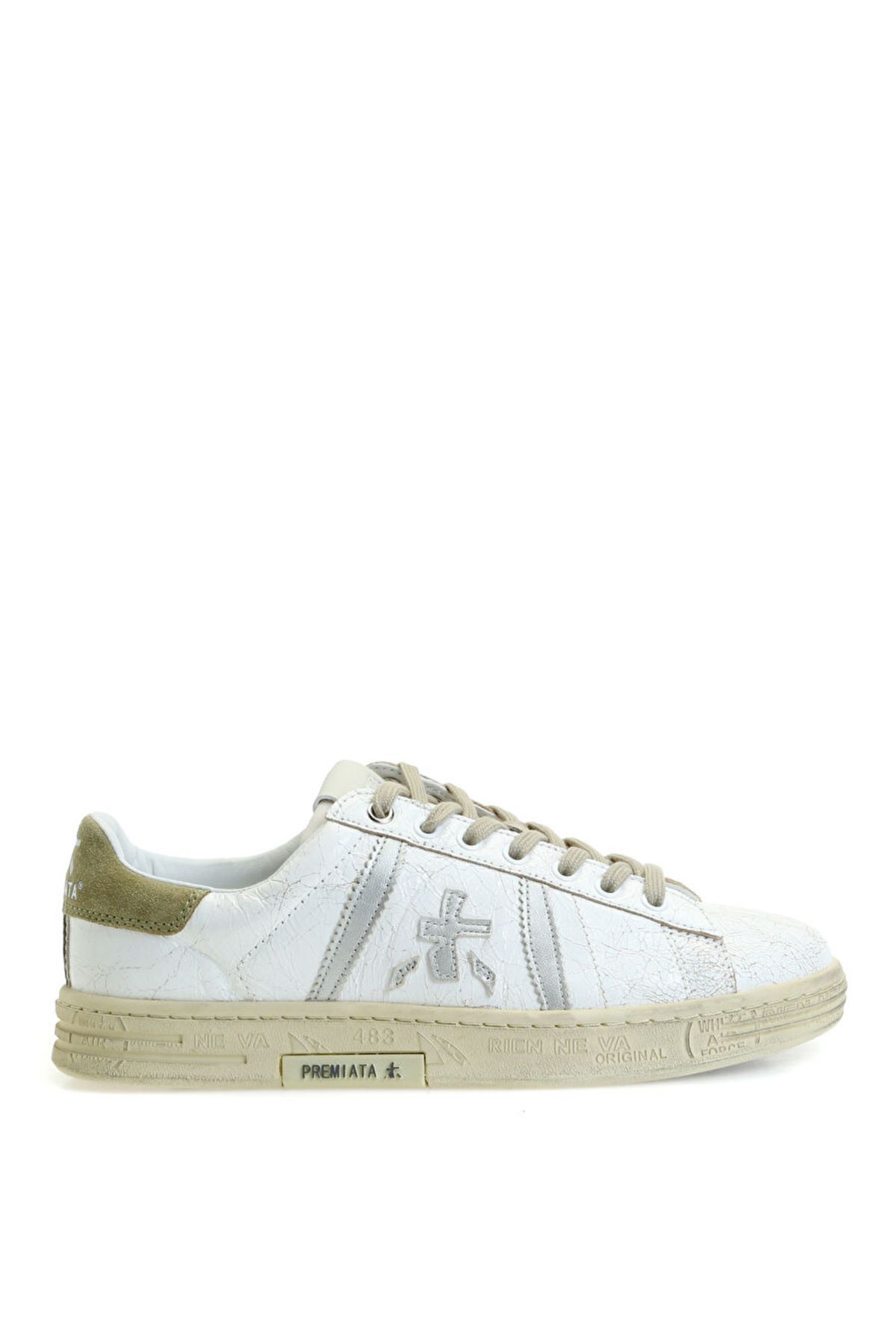Premiata Russell Krem Logolu Erkek Deri Sneaker