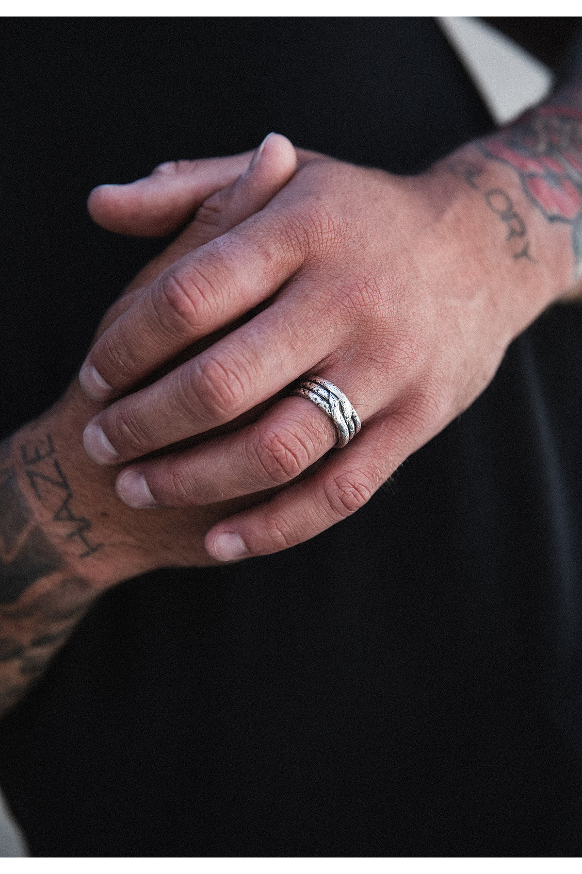 HAZE & GLORY-Ring HG HAZE & GLORY - Ring Herren in 925 Sterling Silber, Schmuck Herren, Silberring oxidiert, Int 5