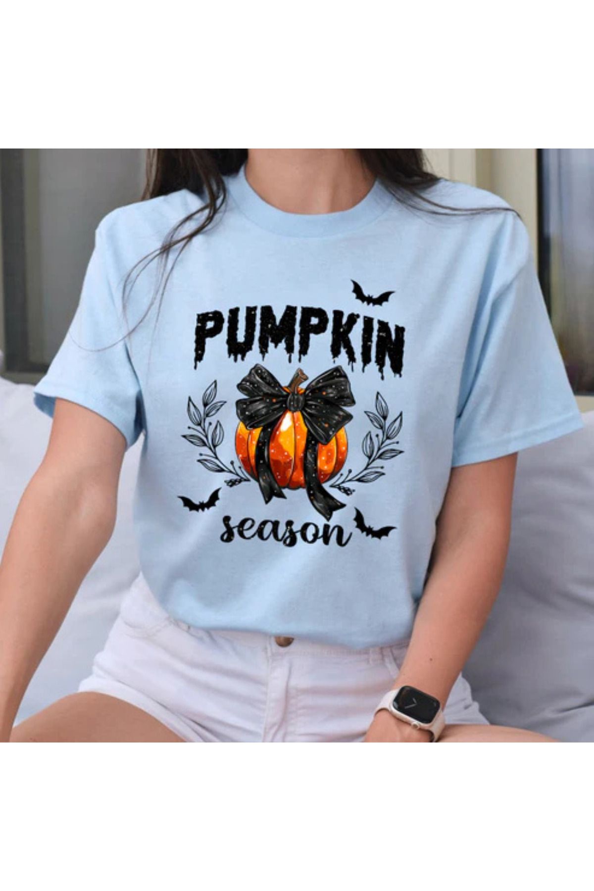 DESCARTES PUMPKIN SEASON Baskılı Oversize T-shirt