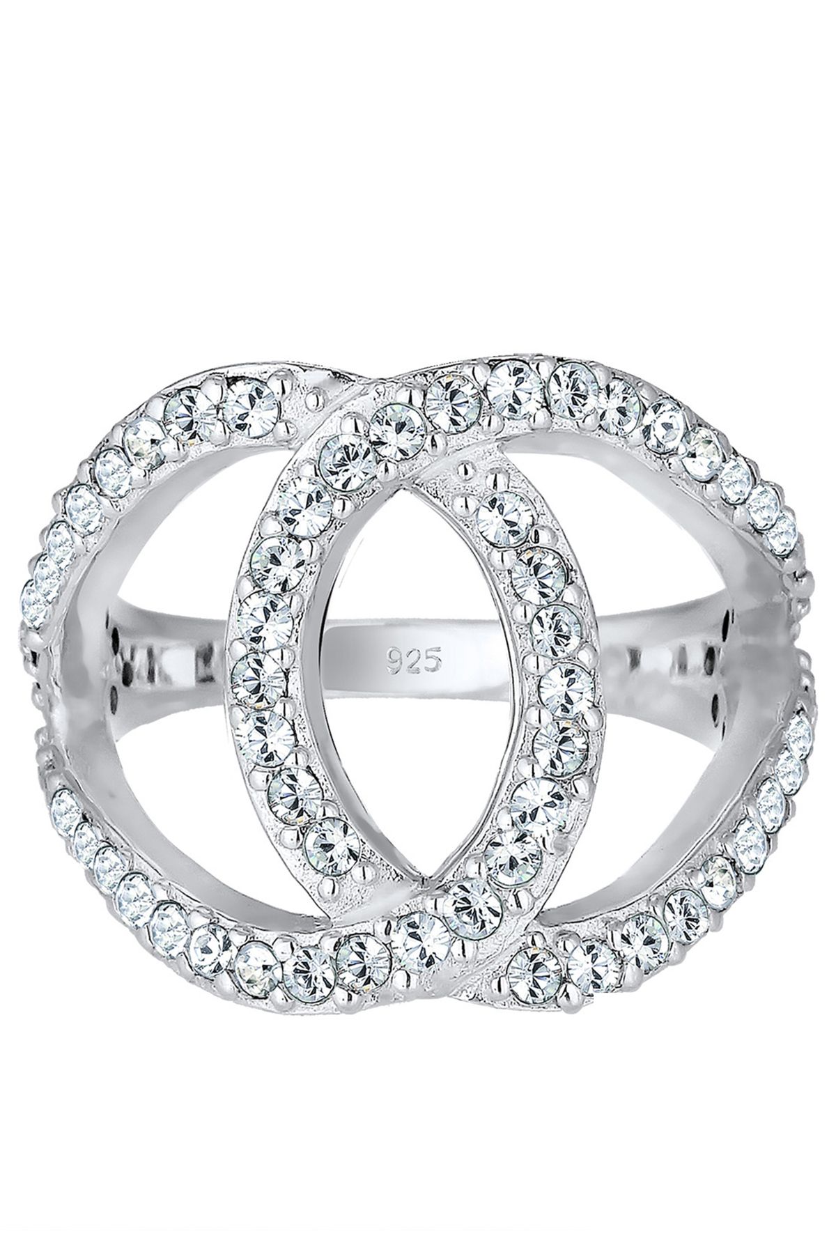 ELLI-Ring Damen Love Knot mit Kristallen aus 925 Sterling Silber 2