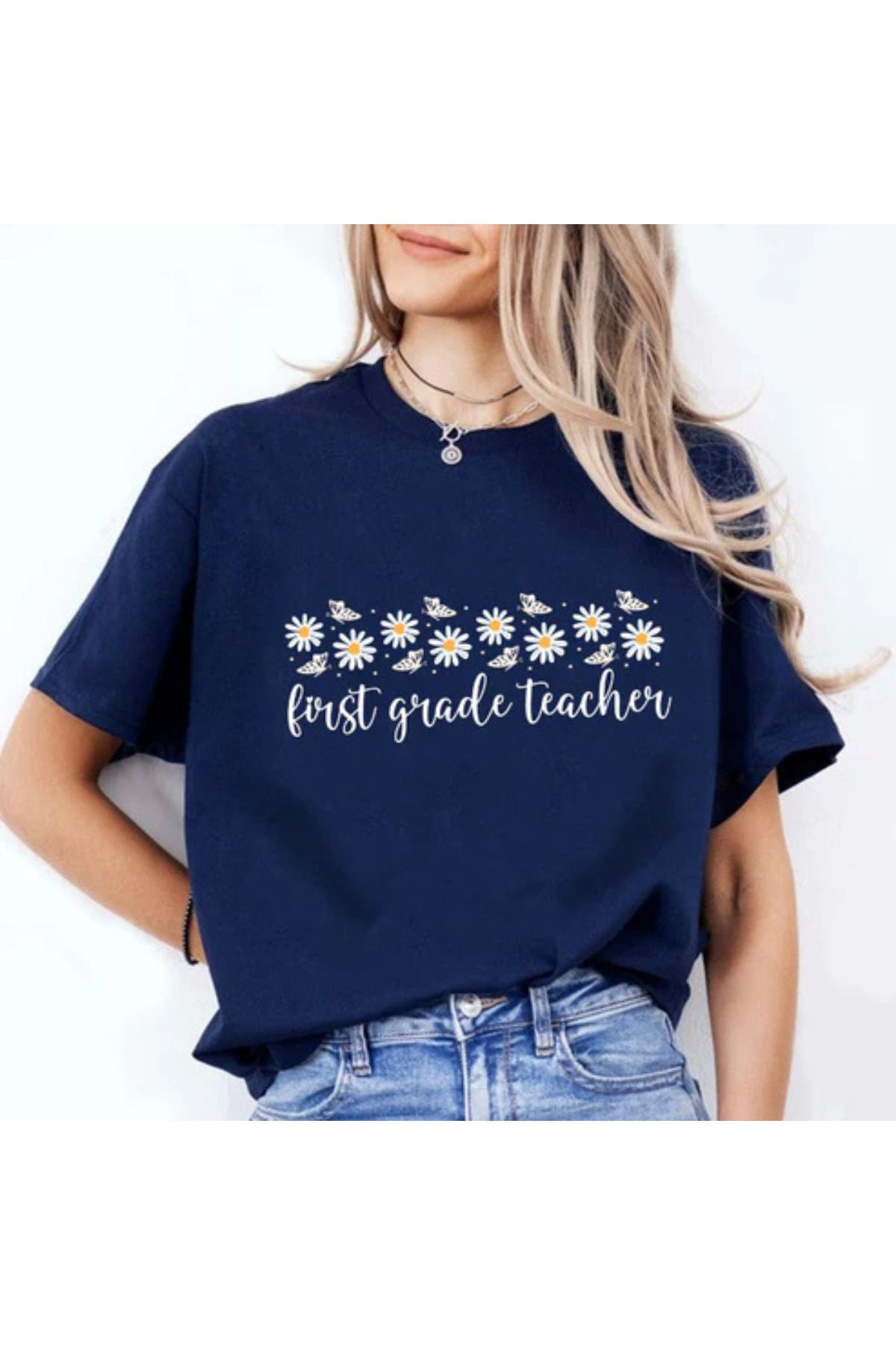 DESCARTES First Grade Teacher Baskılı Oversize T-shirt
