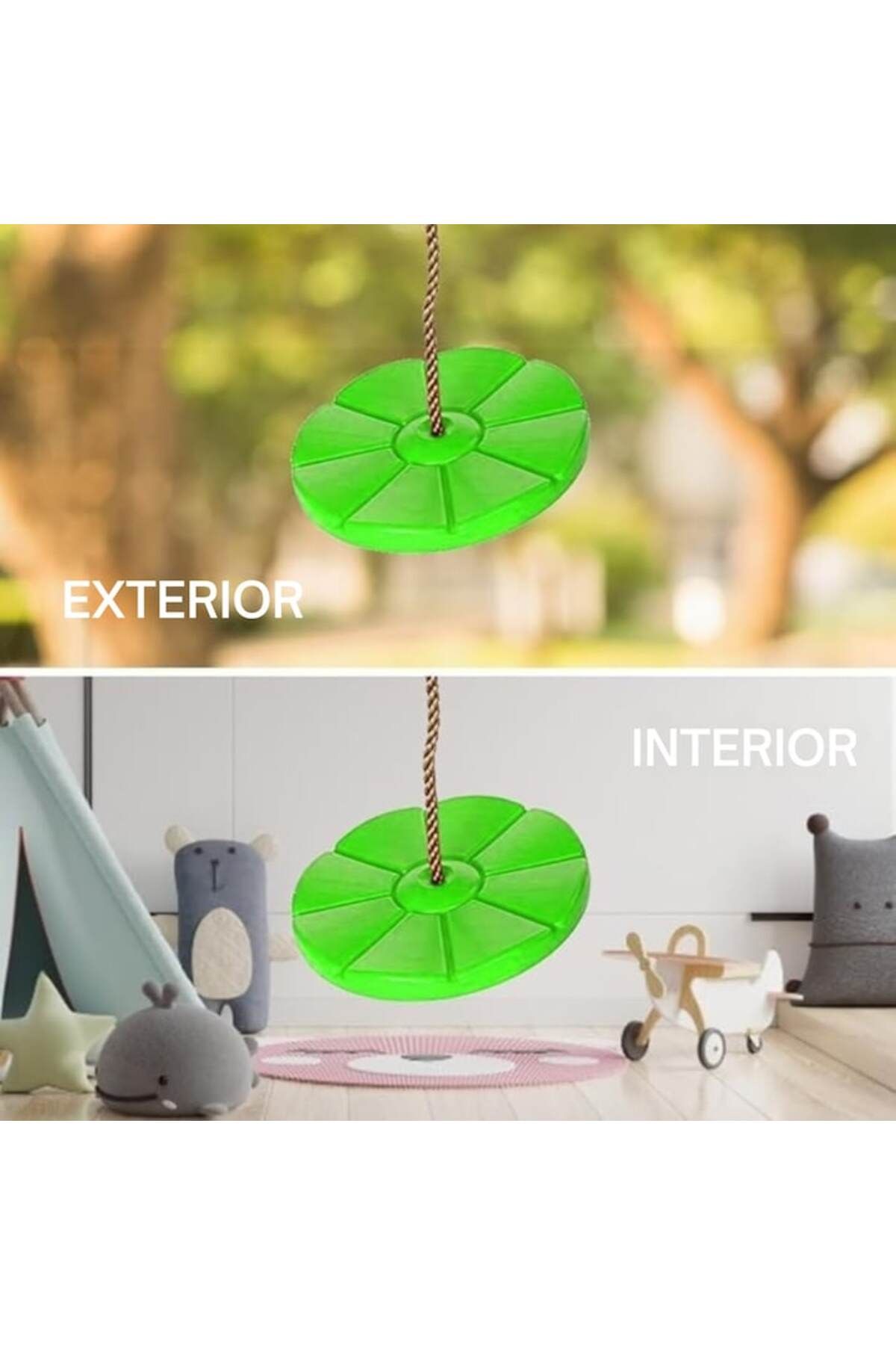 varioshop-VarioShop® Plastic Children's Swing, Round, Without Backrest, Stable and Lightweight, Rope Included, 3