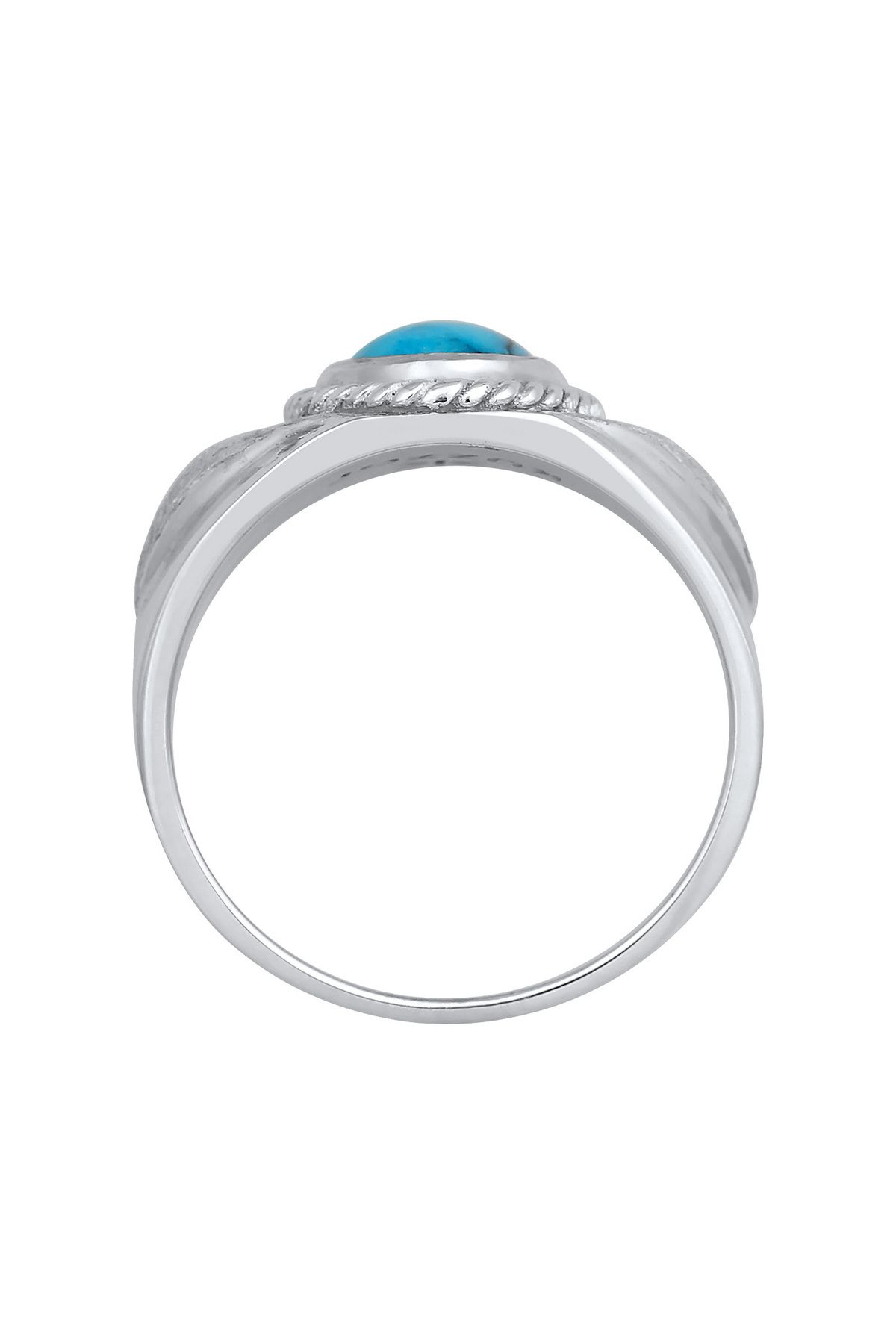 KUZZOI-Ring Herren Siegelring Oval mit Howlith Edelstein in 925 Sterling Silber 3