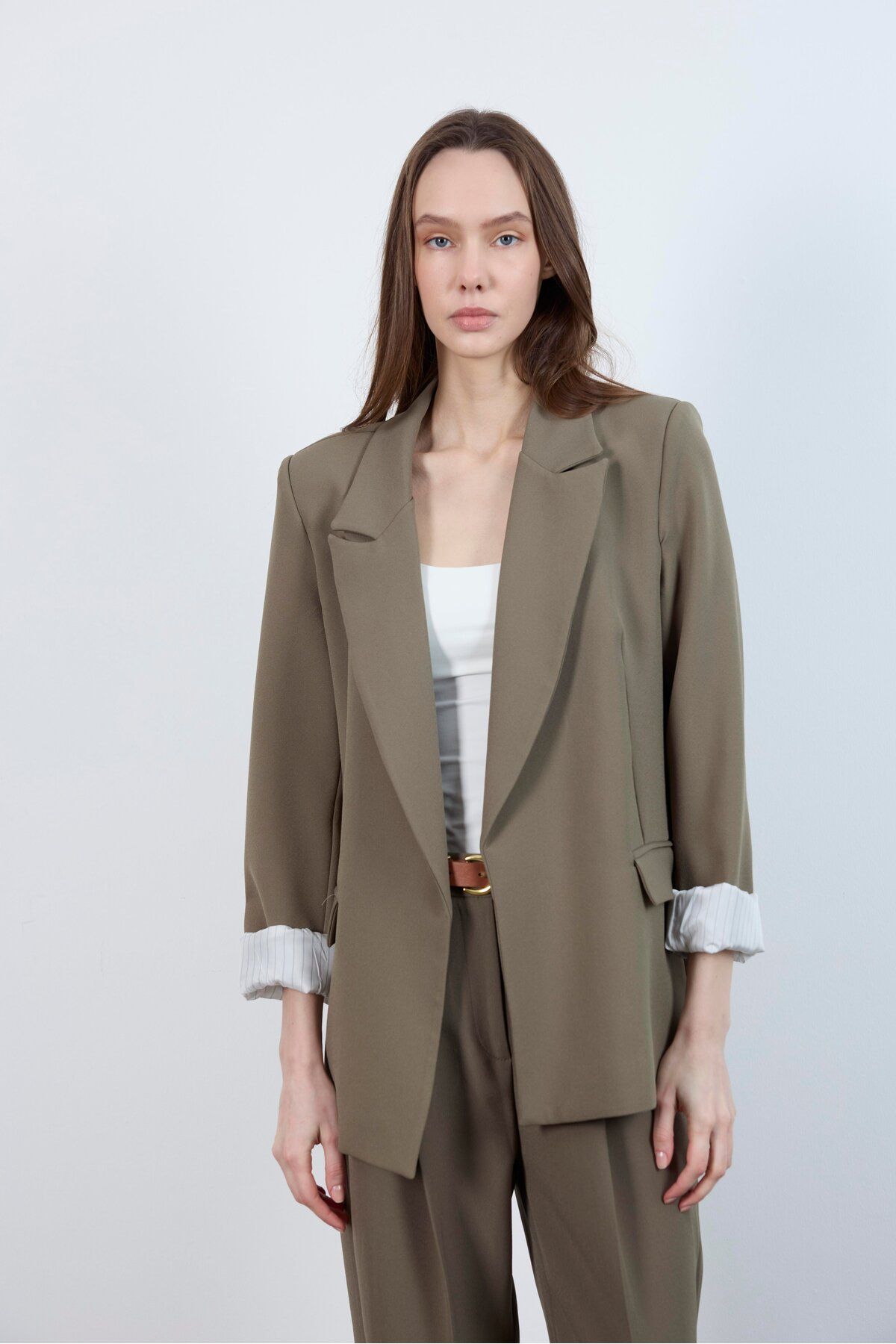LOKADI Kadın Kolu Katlamalı Blazer Ceket