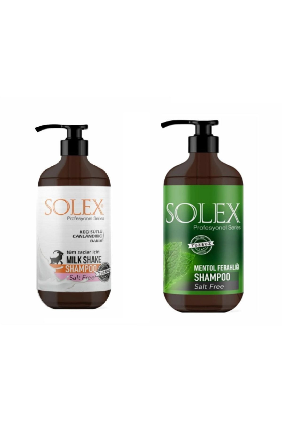 Solex Tuzsuz Professıonal Serıes Mentol Keratin+ Milk Shake (Keçi Sütlü) Şampuan 1.000 ml+1000 ML