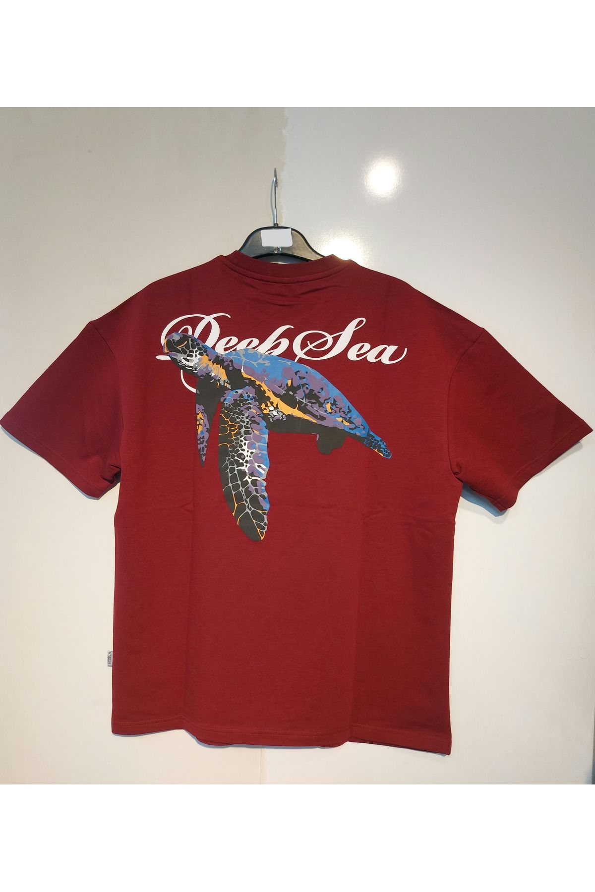 FARKETMEZ Bordo Baskılı Oversize %100 Pamuk T-Shirt