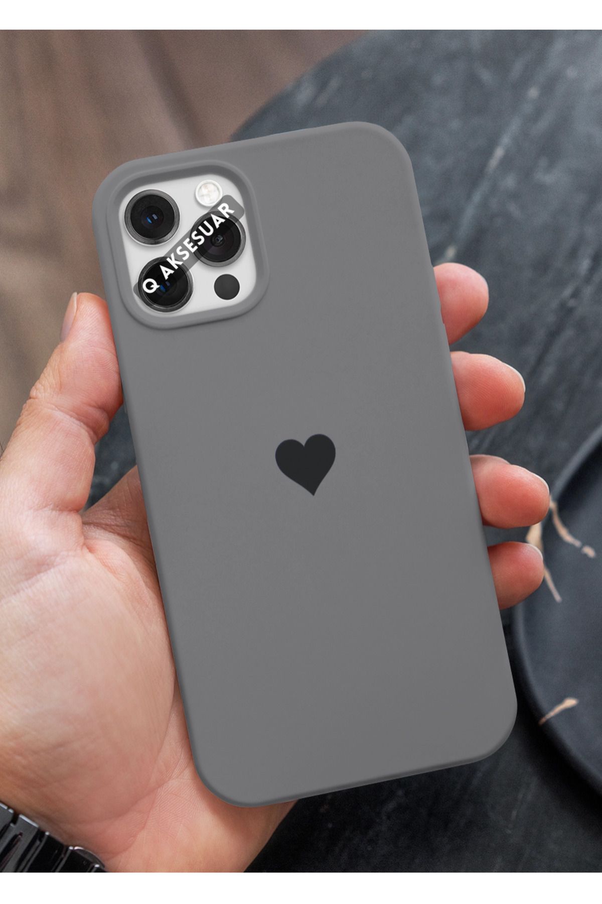 Q Aksesuar İphone XS Max Uyumlu Mini Kalp Serisi Basic Premium Telefon Kılıfı