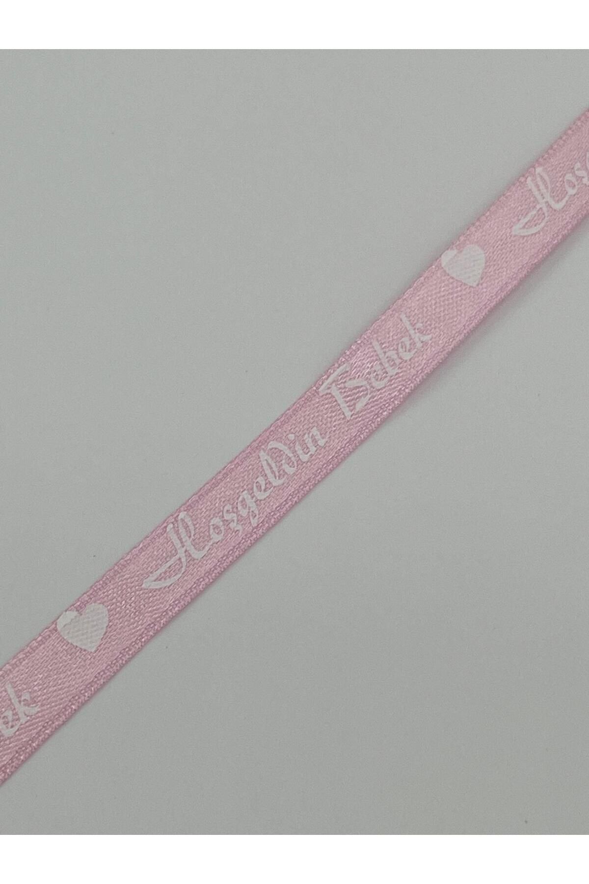 EvremStore Hoşgeldin Bebek Baskılı Süsleme Kurdelesi Tek Taraflı 1 cm 10 Metre