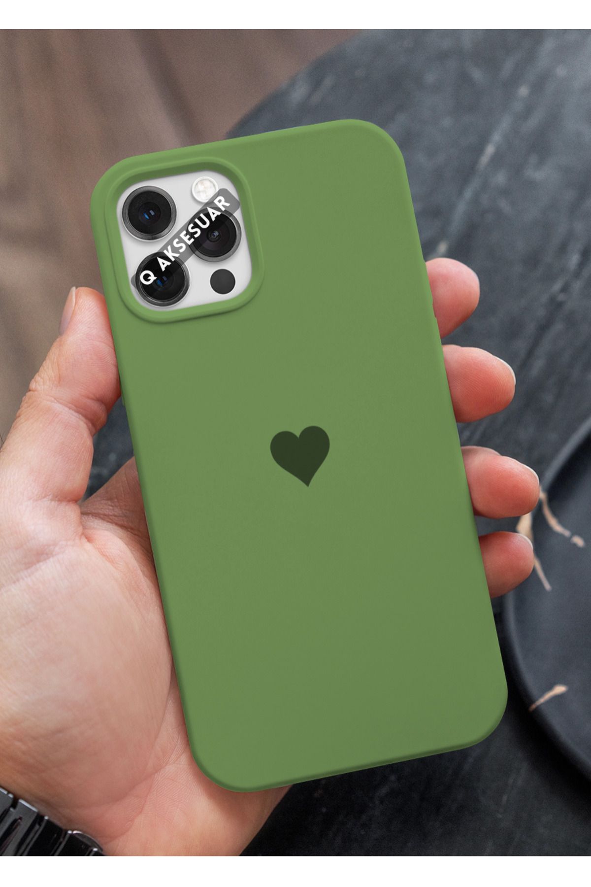 Q Aksesuar İphone 13 Pro Max Uyumlu Mini Kalp Serisi Basic Premium Telefon Kılıfı