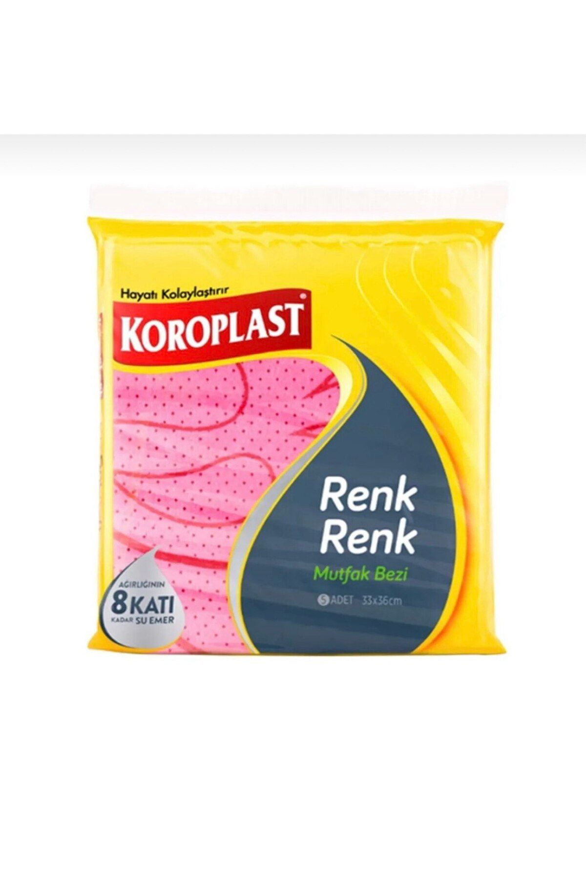 BHR TEMİZLİK KOROPLAST-Mutfak Bezi Renk Renk 5'li-33*36 CM