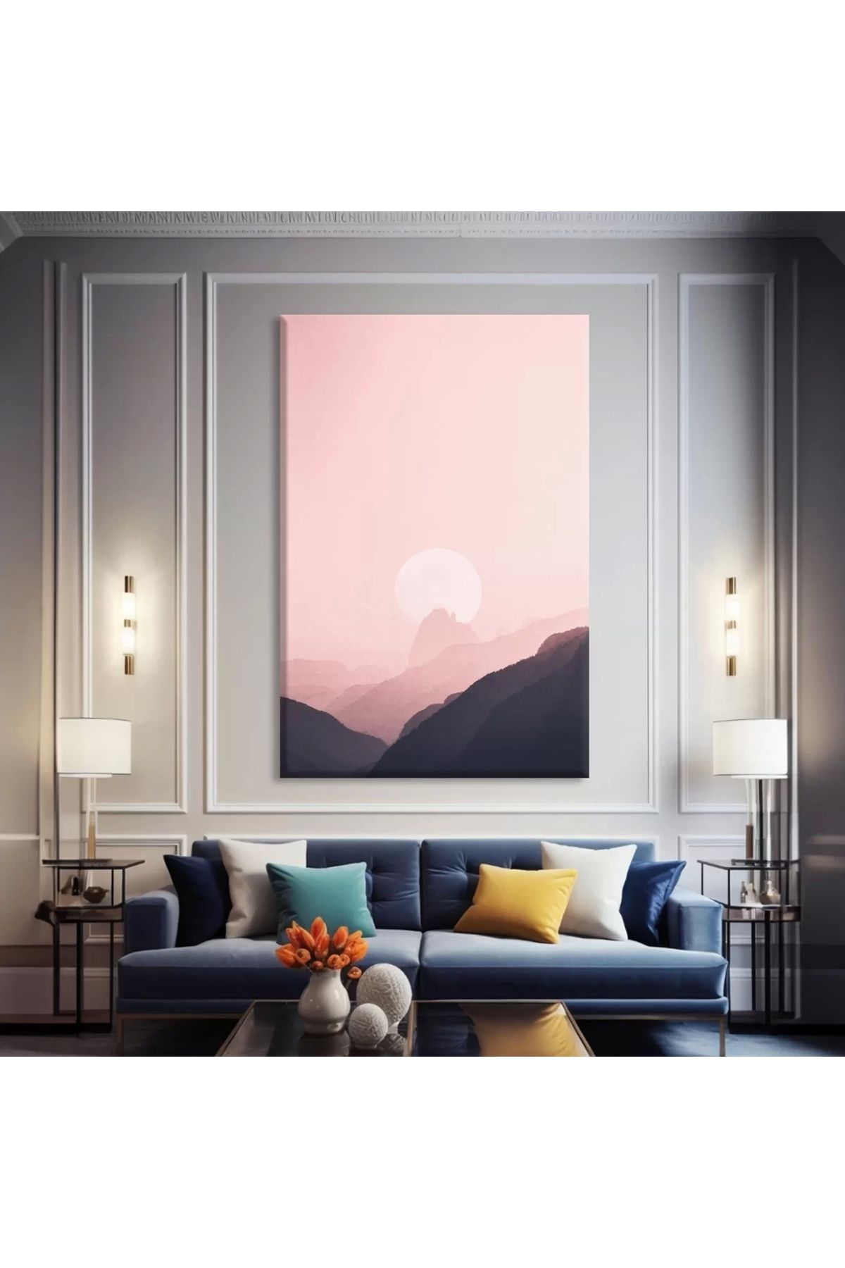 VOGLOO Pastel Dağlar Kanvas Tablo