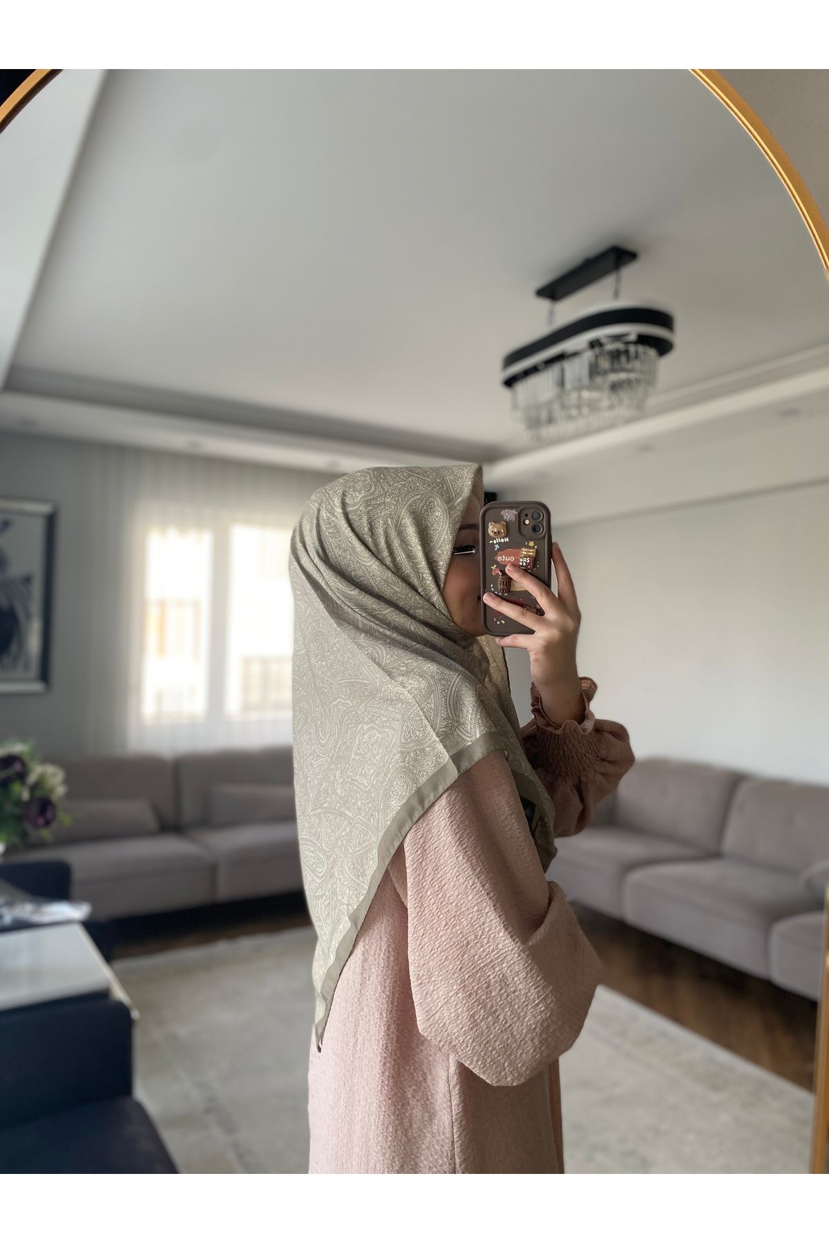 Vilda ipek ETNİK DESEN SOFT EŞARP YEŞİL