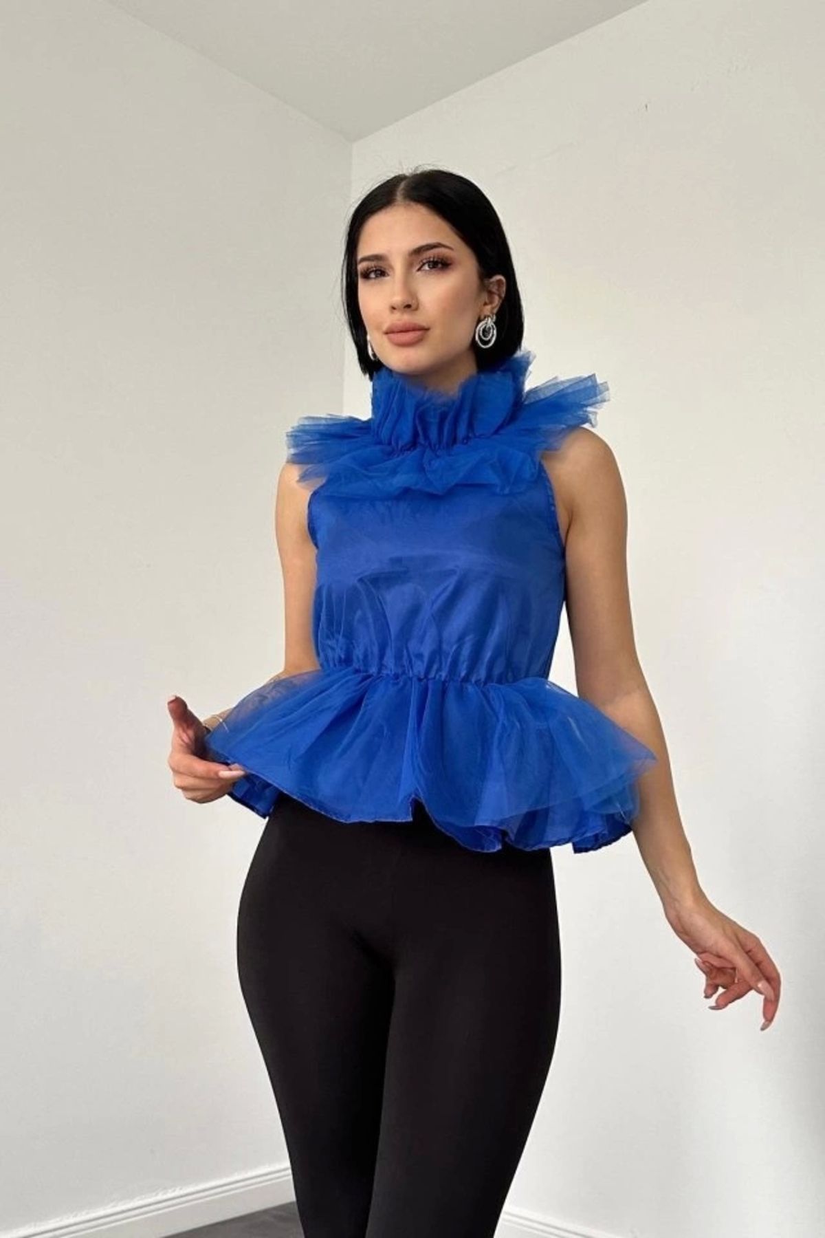 Kaplan Saks Tüllü Bluz