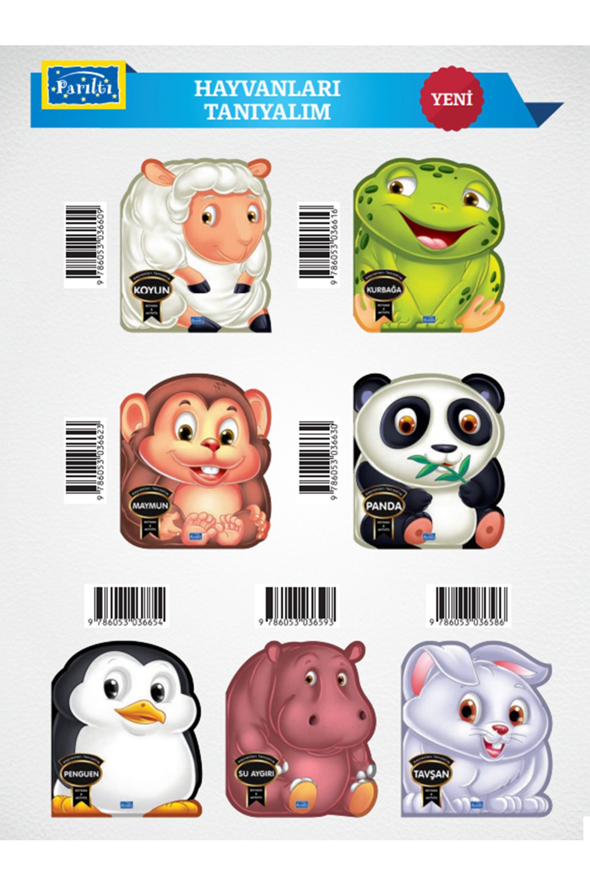 Parıltı Yayınları Hayvanları Tanıyalım Koyun - Kurbağa- Maymun - Panda - Penguen - Su Aygırı - Tavşan Bez ÇAnta