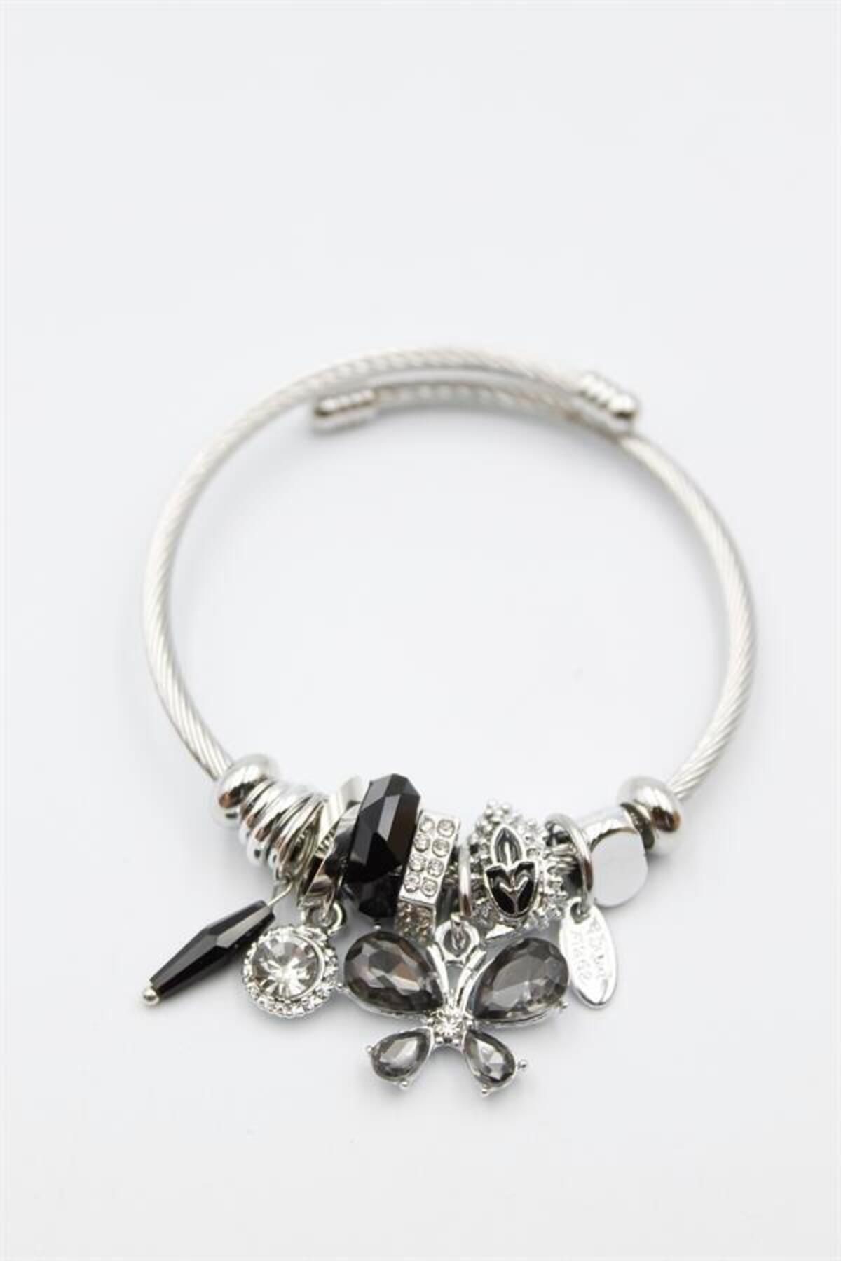 MR RZN STORE Kelebek Charm Bilezik - Siyah