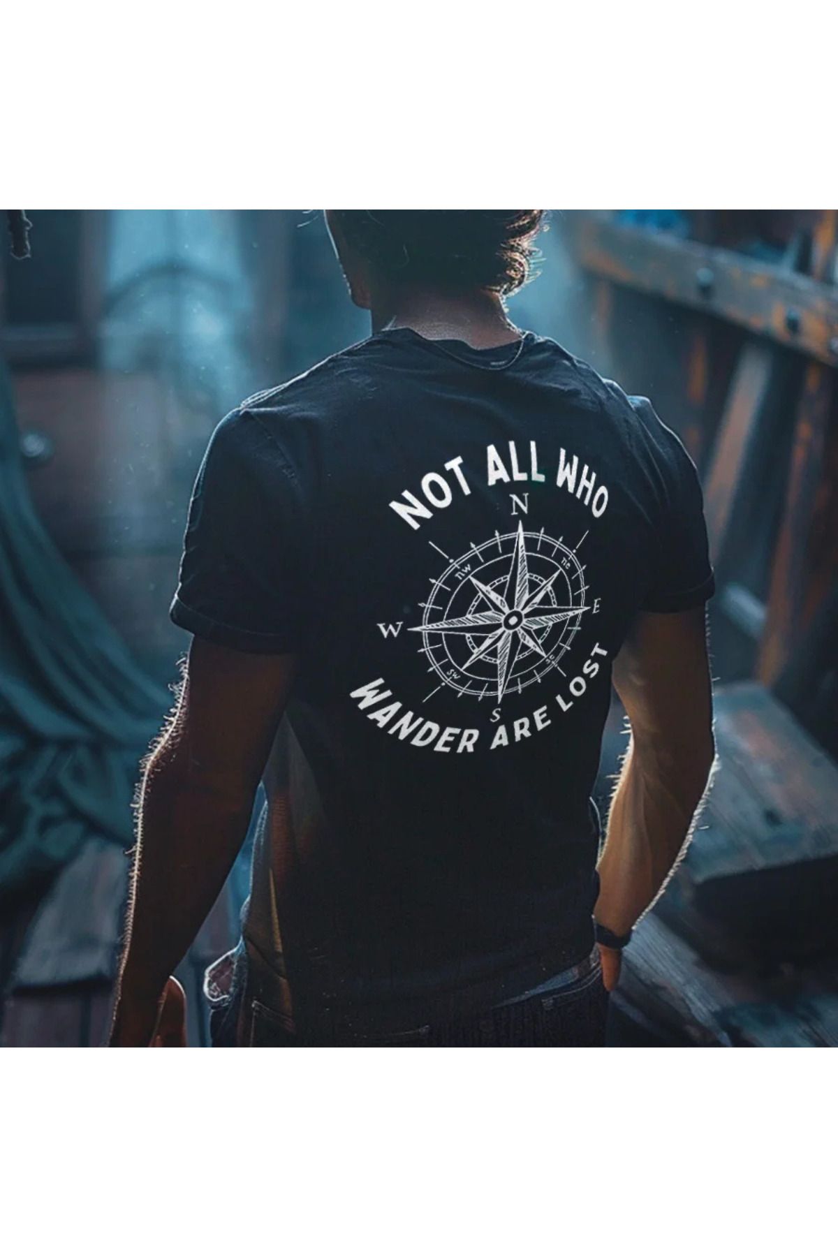 DESCARTES The Not All Who Wander Are Lost Baskılı Oversize T-shirt