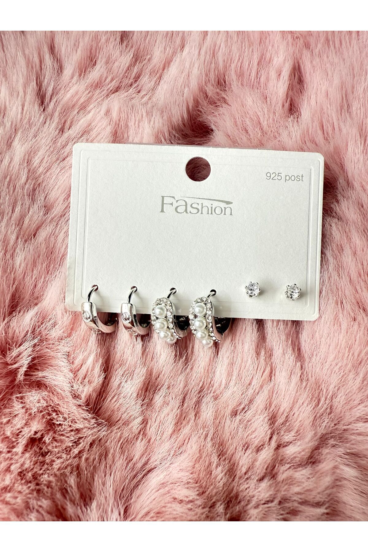 Butik Yeni Sezon A Kalite 5’li Gold Minimal Küpe Seti - İnci ve Taş Detaylı