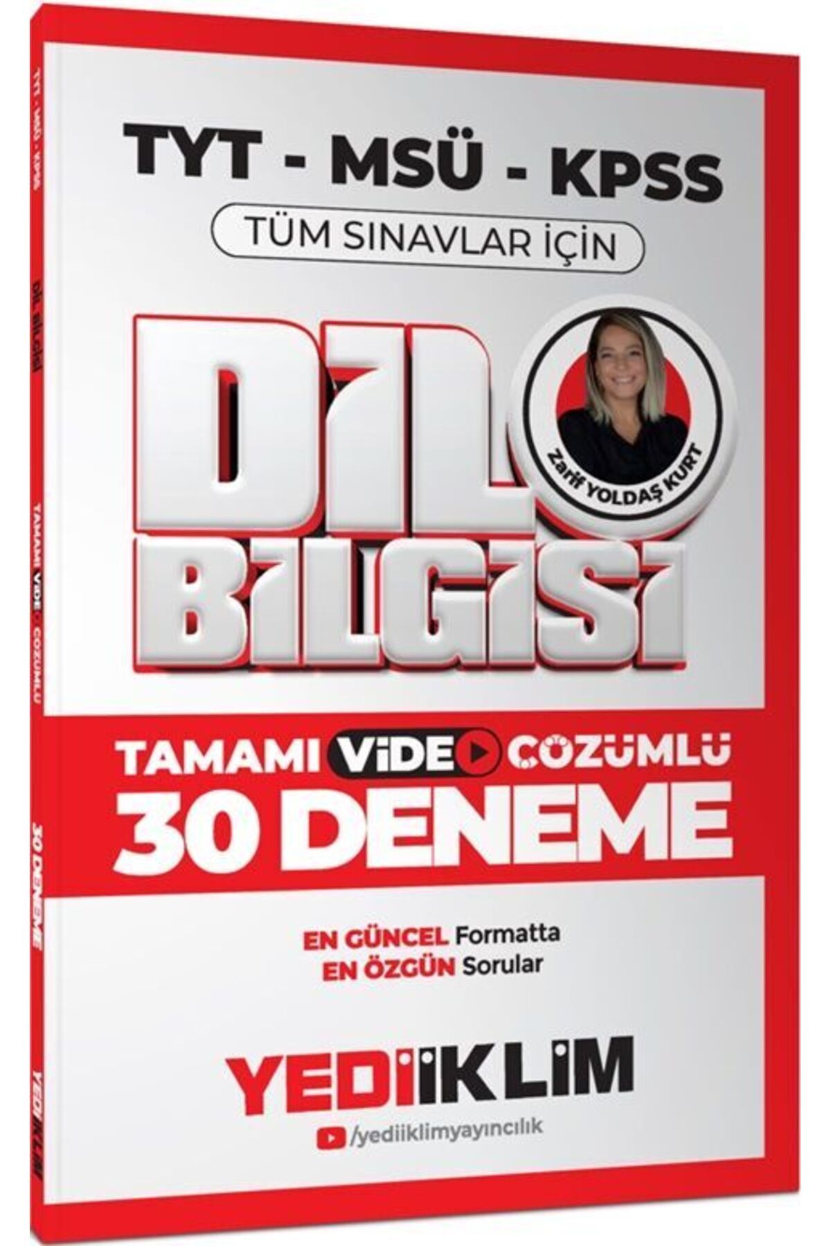 Yediiklim Yayınları Yediiklim Yayınları 2025 TYT MSÜ KPSS Dil Bilgisi Tamamı Video Çözümlü Tüm Sınavlar için 30 Deneme