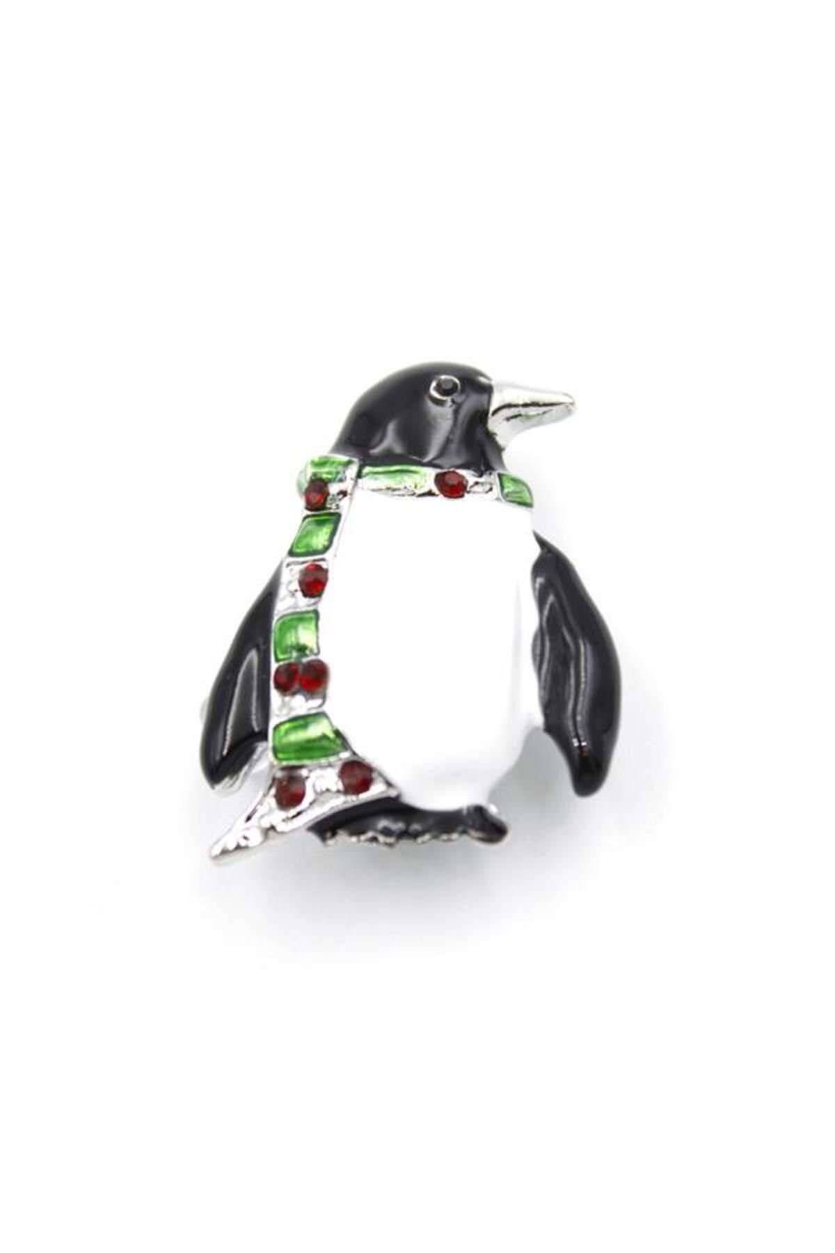 Royaleks Penguen Broş - Beyaz