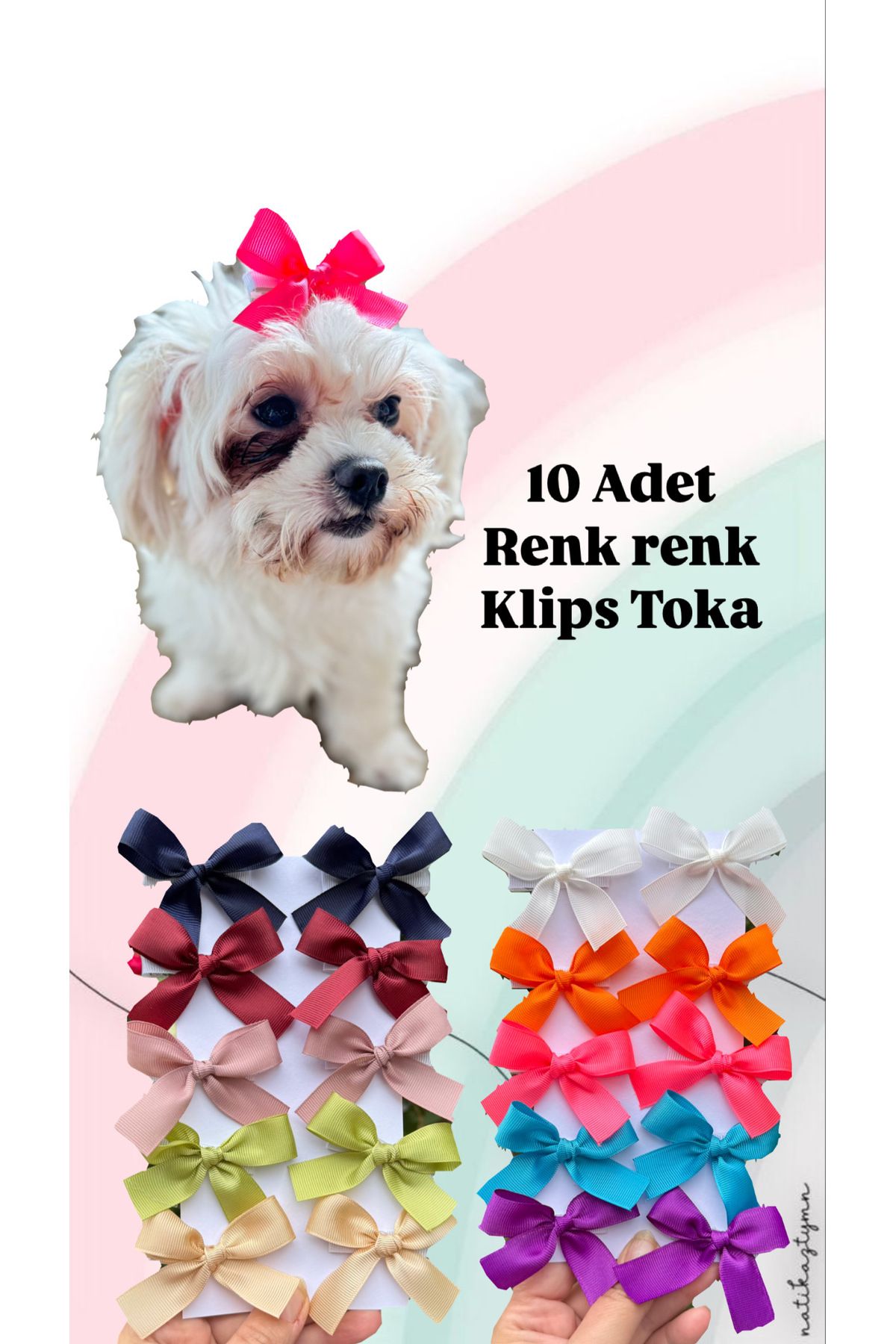 Toka Perisi Kedi ve Köpek için kurdele 10 adet Klips toka