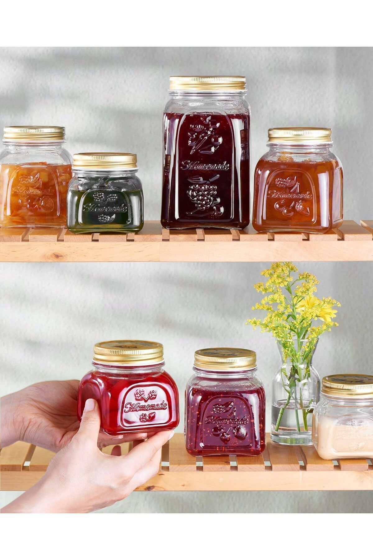 Paşabahçe-Pasabahce 80384 Homemade Glass Jar with Metal Lid 500 Cc - 3 Pieces 3