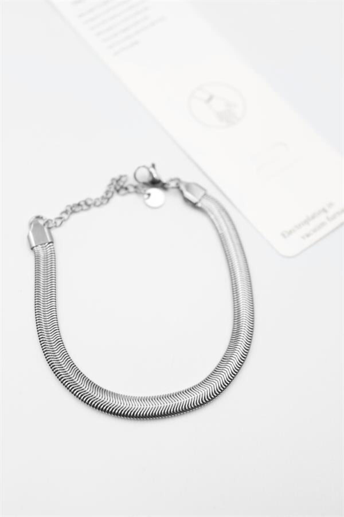 MR RZN STORE Yılan Zincir Bileklik - Gümüş