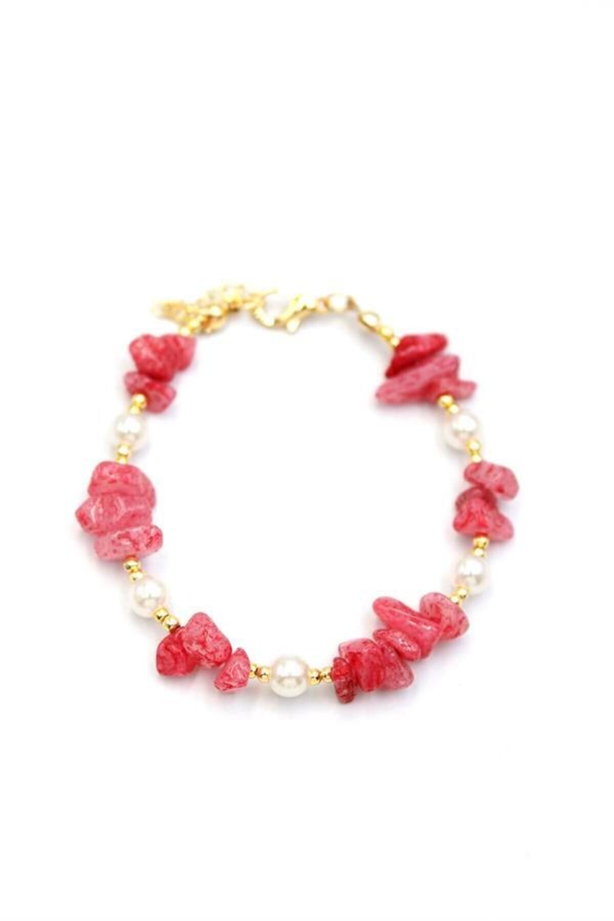 MR RZN STORE Boncuk Bileklik - Koyu Pembe