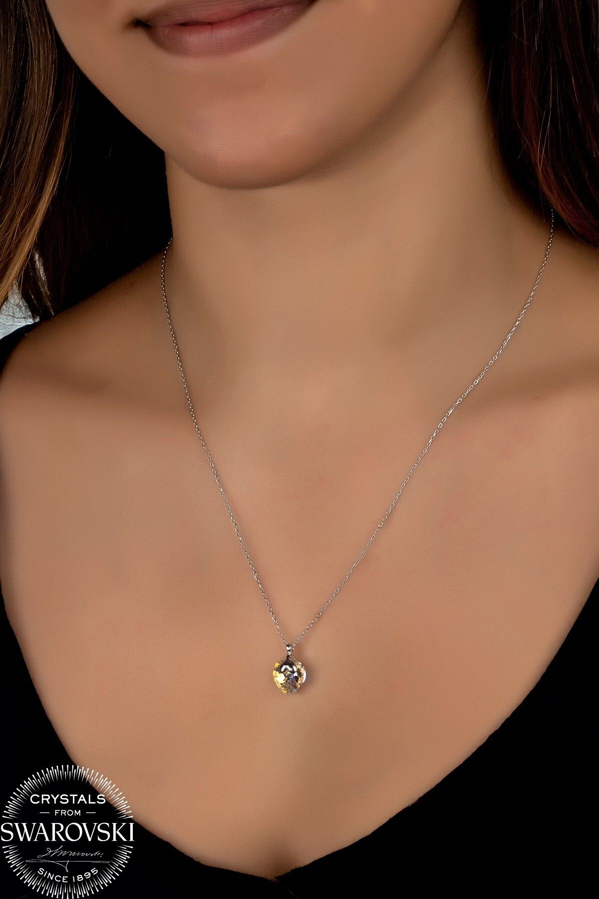 Swaroski Zirconia Crystal Taşlı Kalp Aşk Kolye