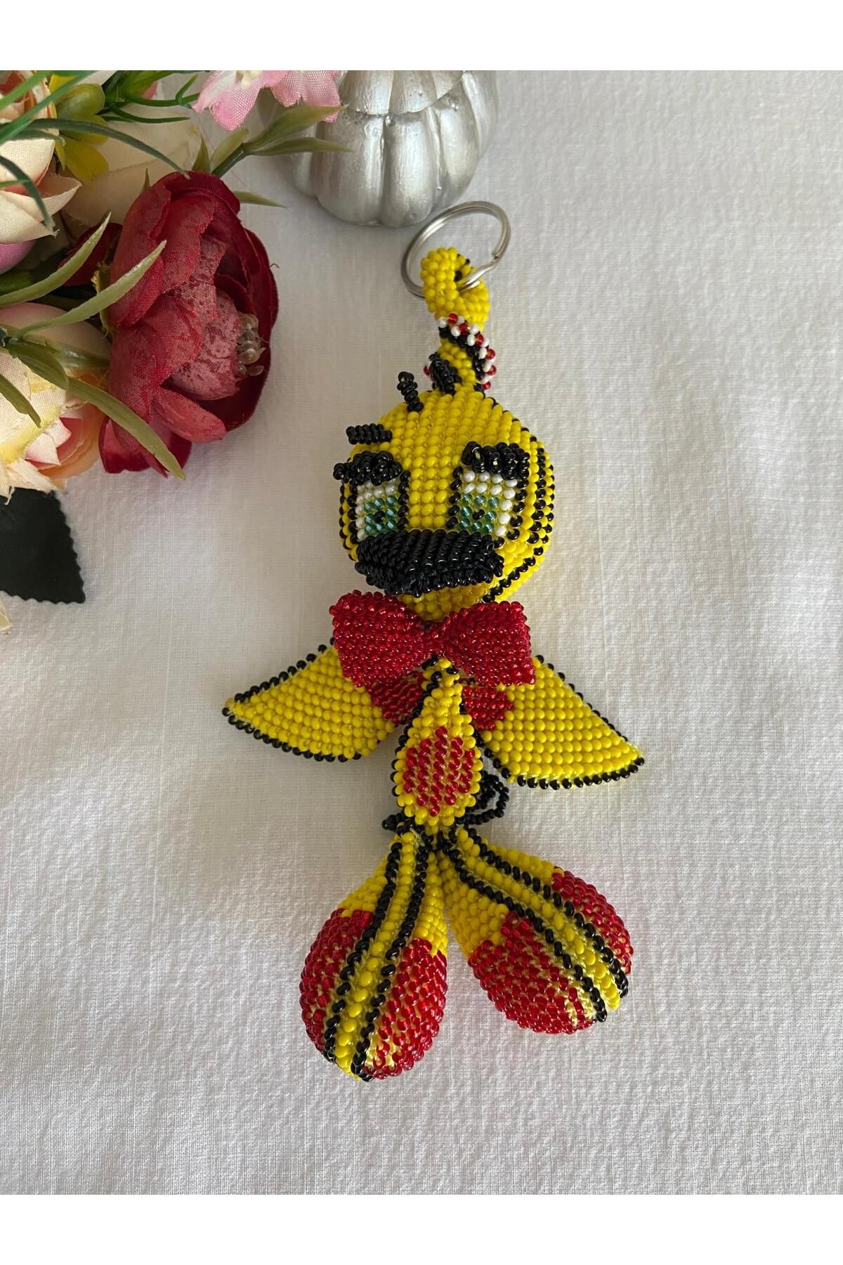 Handmade KUM BONCUK EL İŞİ SARI TİVİTİ ANAHTARLIK VE AKSESUAR