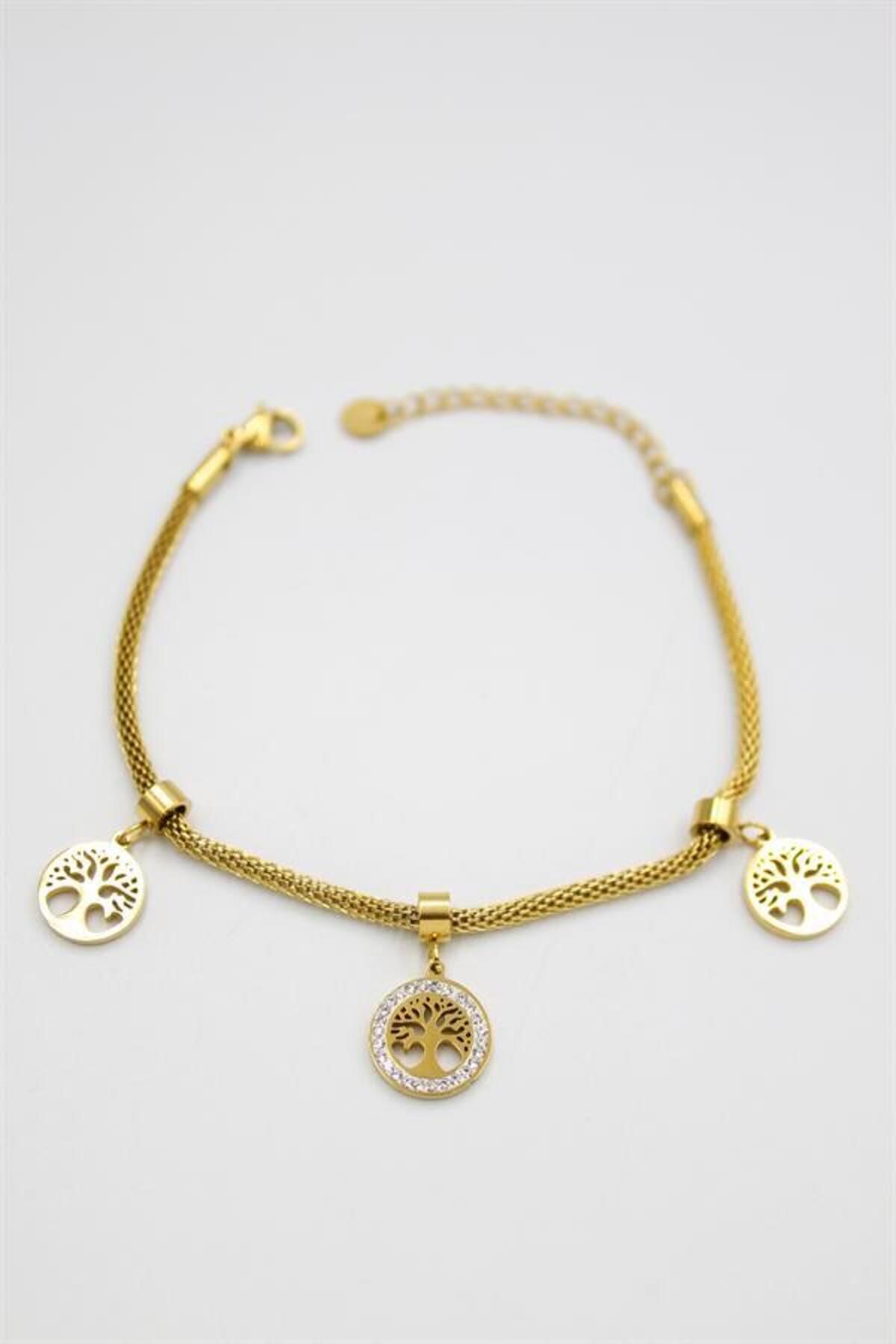 MR RZN STORE Hayat Ağacı Charm Bileklik - Altın