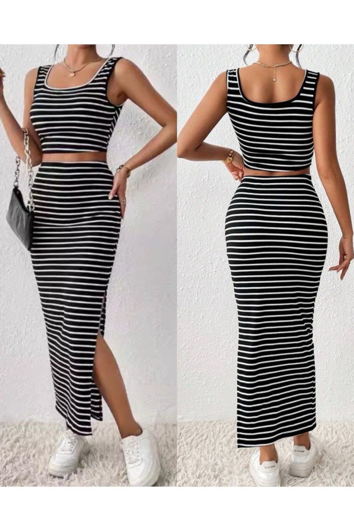 hipnoz butik kadın crop etek takım