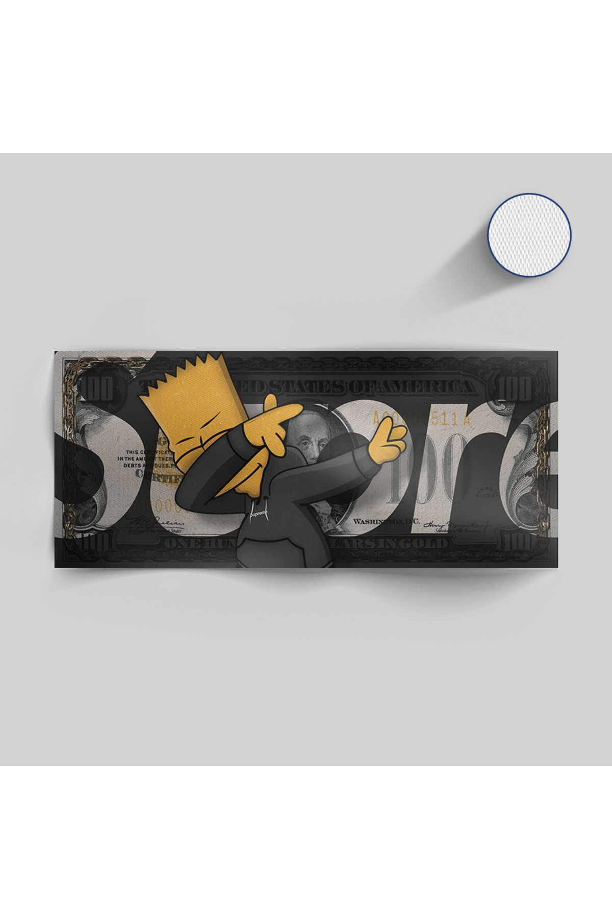 Yzc Store The Simpsons + Supreme Black | Dollar Kanvas Tablo | Karikatür & Marka Sanat
