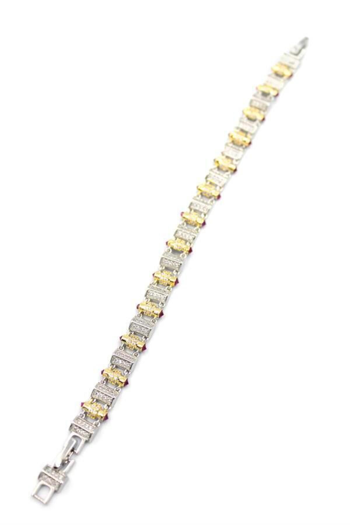 MR RZN STORE Zirkon Taşlı Bileklik - Gümüş