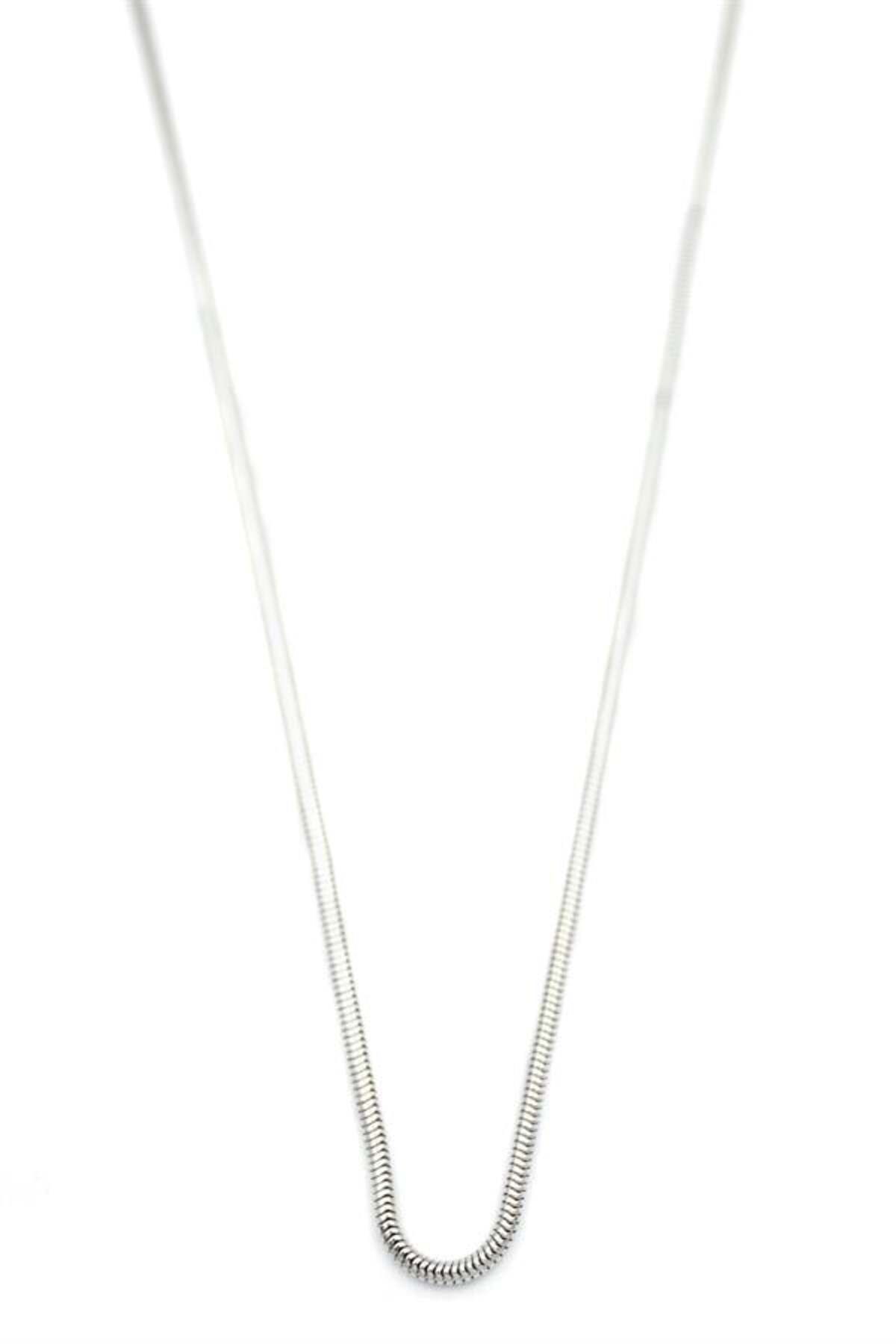 MR RZN STORE Kalın Yılan Zincir Kolye - 60cm - Gümüş