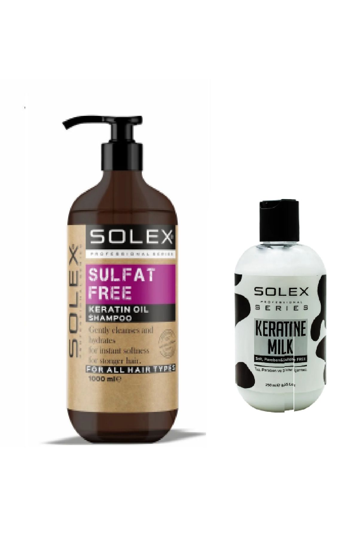 Solex Sülfatsız Professıonal Serıes Keratin Özlü Şampuan 1.000 ml+ Keratin Saç Bakım Sütü 250 ML