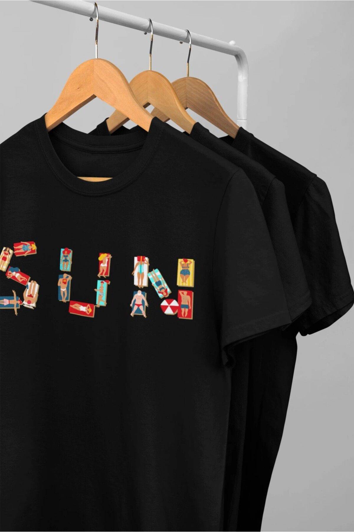 soul stop where freedom flows against the current Beach Sun Letters Unisex Erkek T-Shirt – Soul Stop Özgün Tasarımı