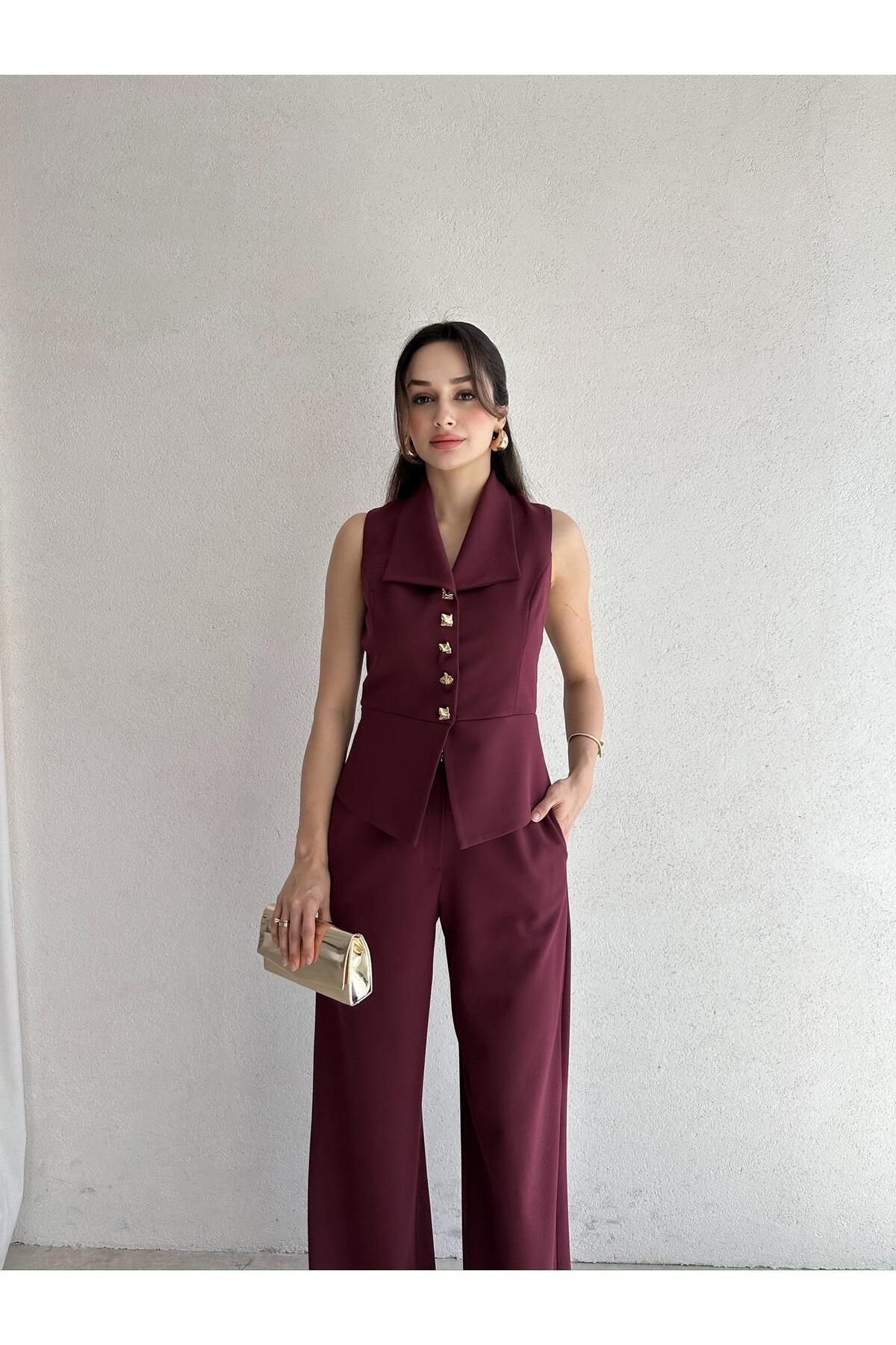 Mooi Butik MAYSH Takım 5078 - Bordo