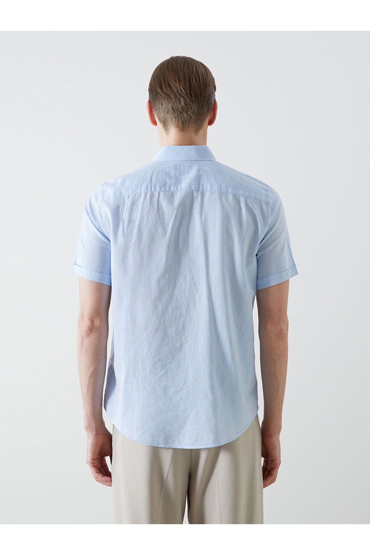LC Waikiki-Ανδρικό πουκάμισο Regular Fit Linen Blend 4