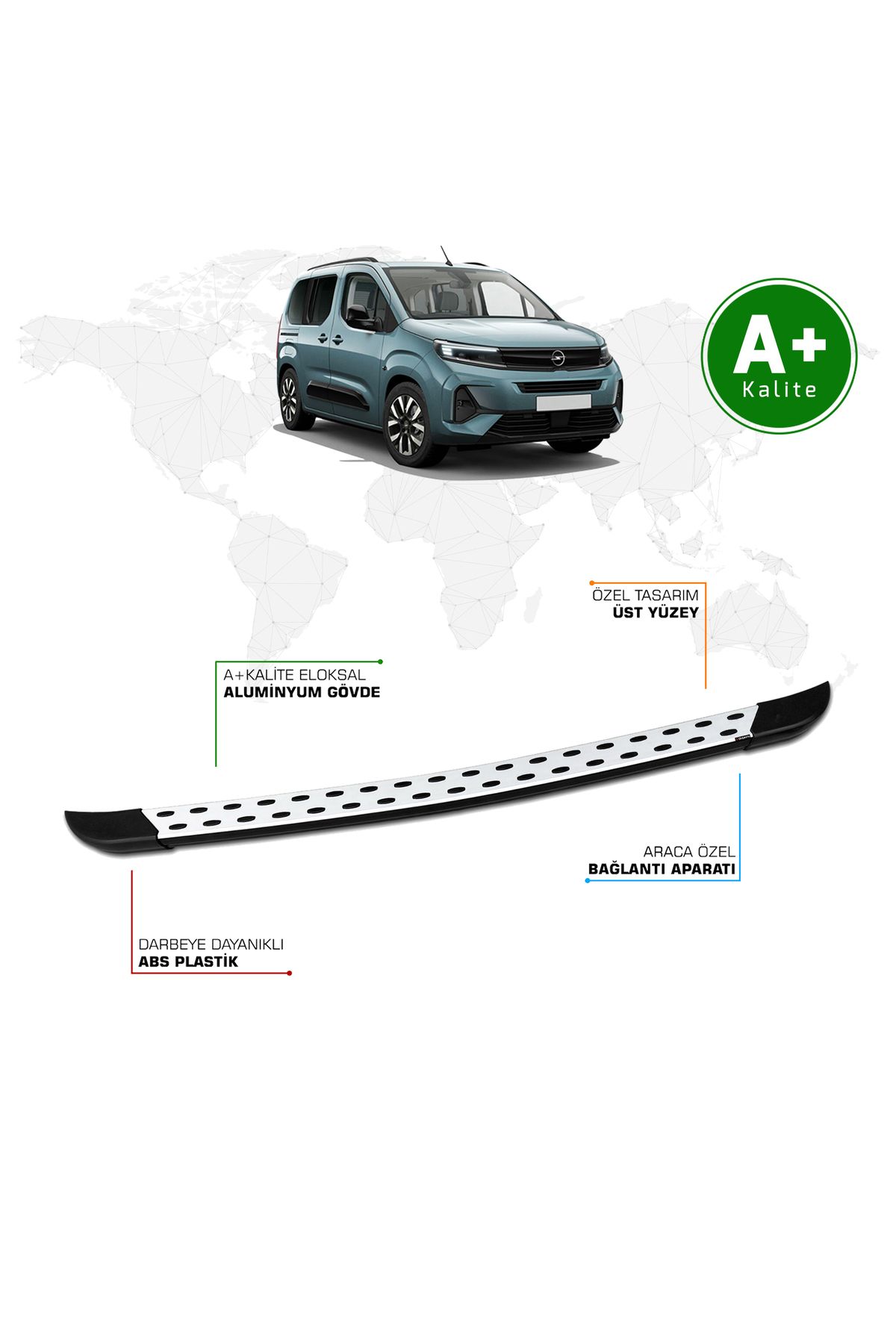 FA OTO AKSESUAR Opel Combo Arka Basamak Kısa Şasi 2024 Model ve Sonrası TrimLine
