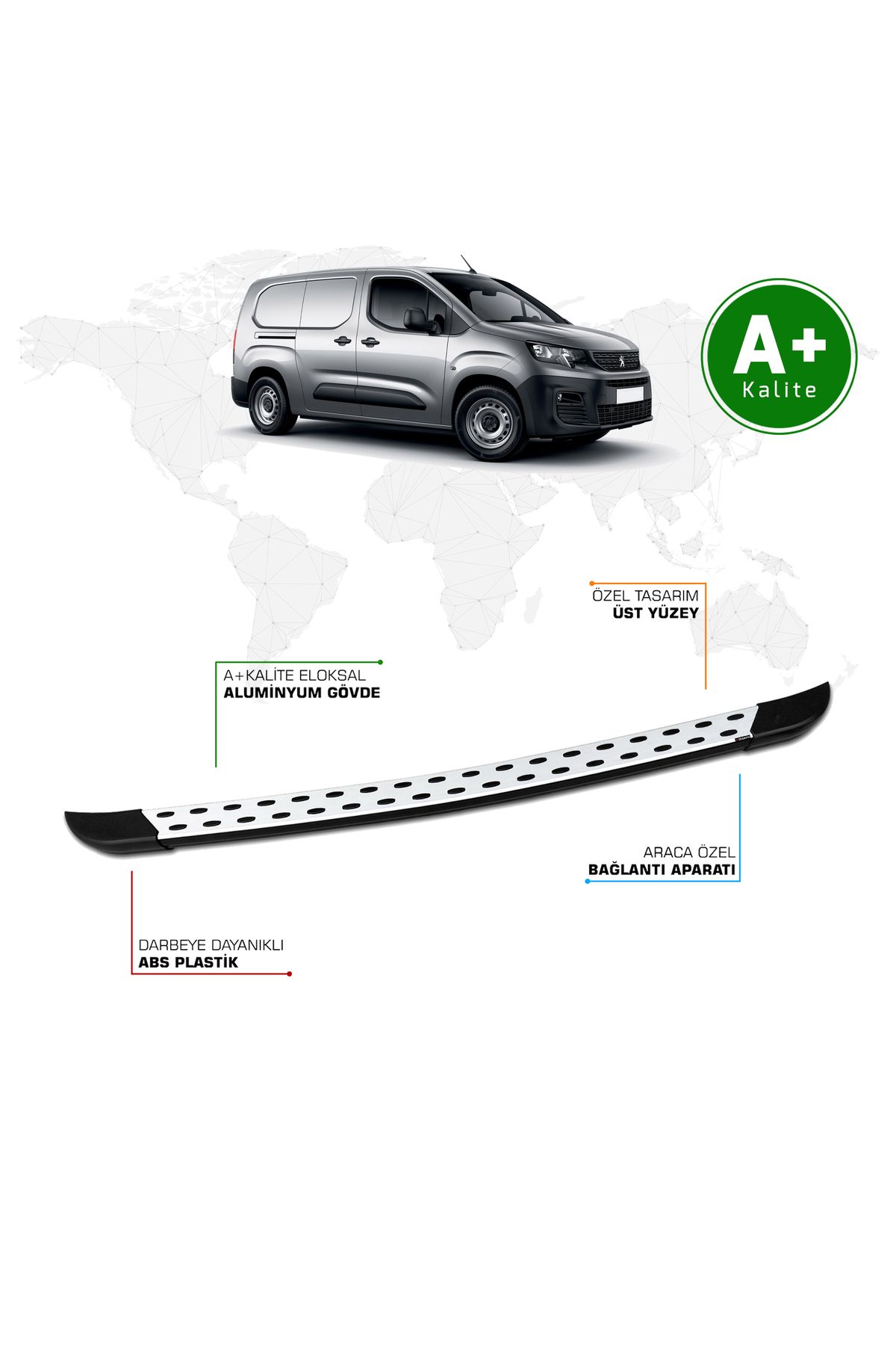 FA OTOMOTİV Peugeot Partner Arka Basamak Uzun Şasi 2019 Model ve Sonrası TrimLine
