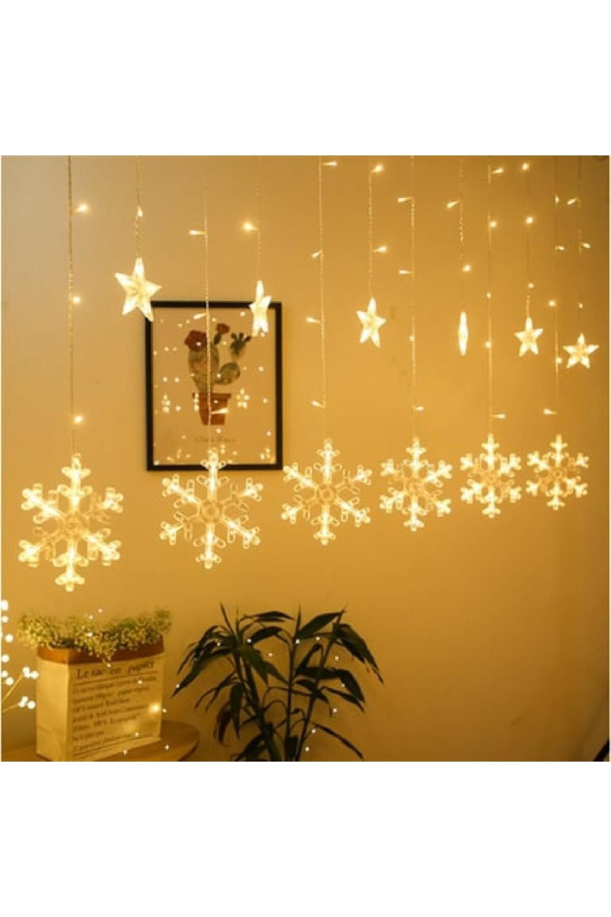 TATLI GÜNLER KAR TANESİ 3 METRE GÜNIŞIĞI LED FİŞLİ