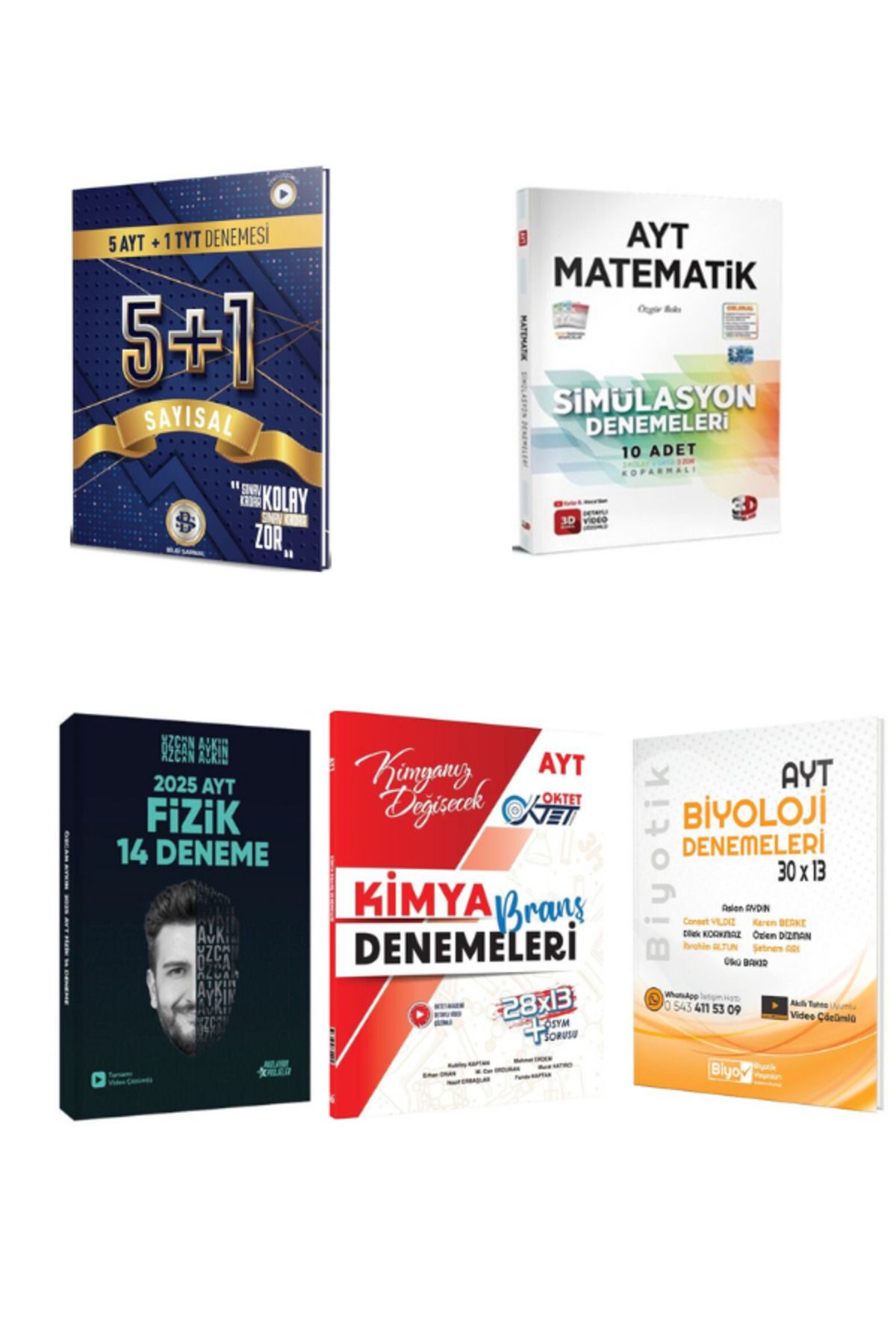 Miray Yayınları bilgi sarmal ayt sayısal 3d ayt mat özcan aykın ayt fizik oktet kimya ve biyotik biyoloji deneme