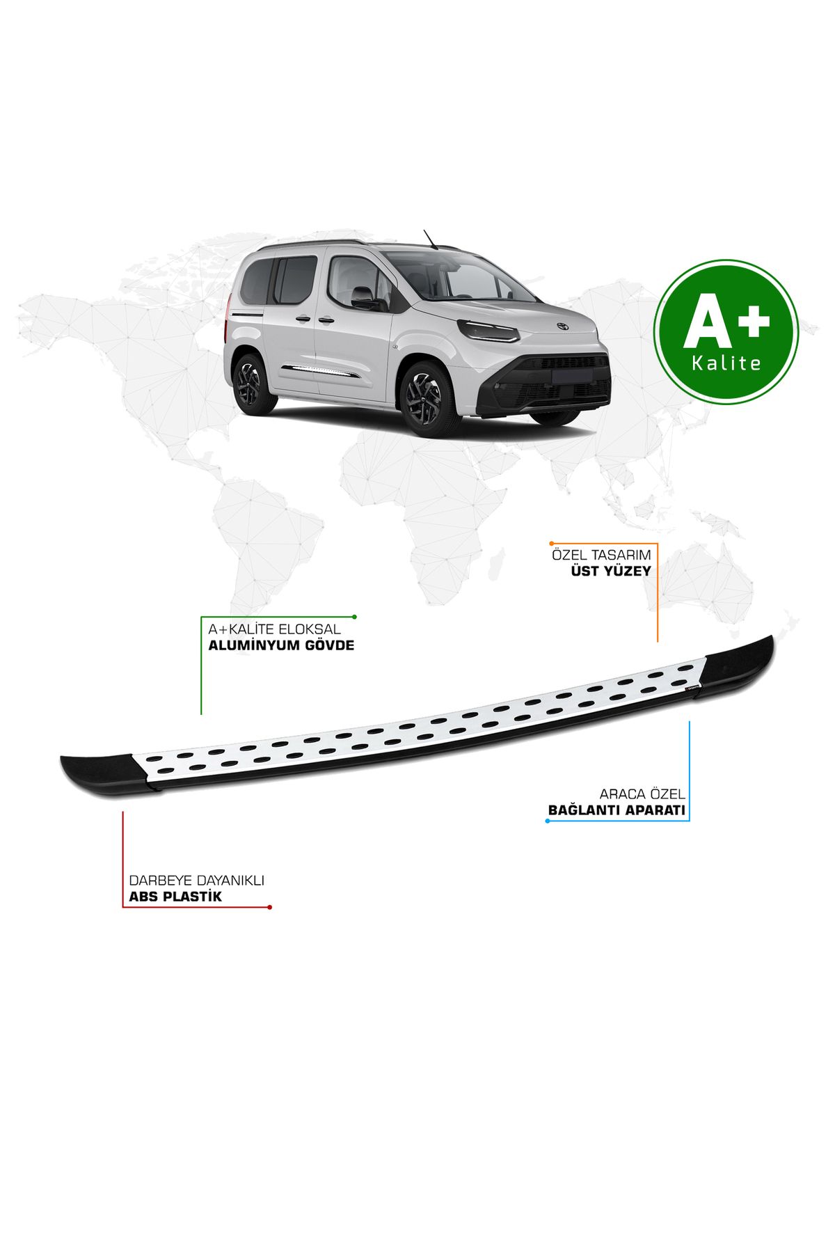 FA OTO AKSESUAR Toyota Proace City Arka Basamak Kısa Şasi 2024 Model ve Sonrası TrimLine
