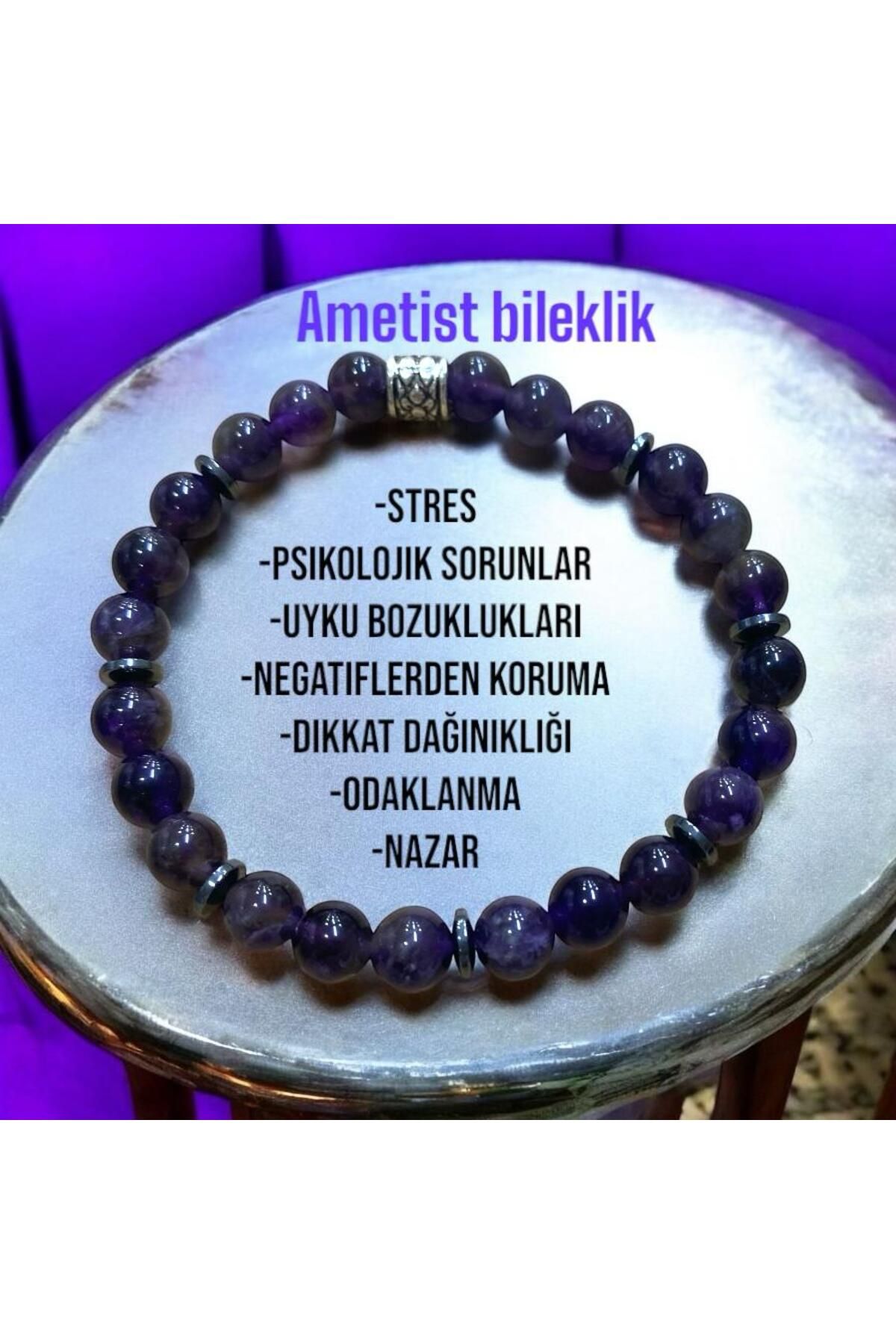 SEVİLERGİNAY AMETİST DOĞAL TAŞ ERKEK BİLEKLİK