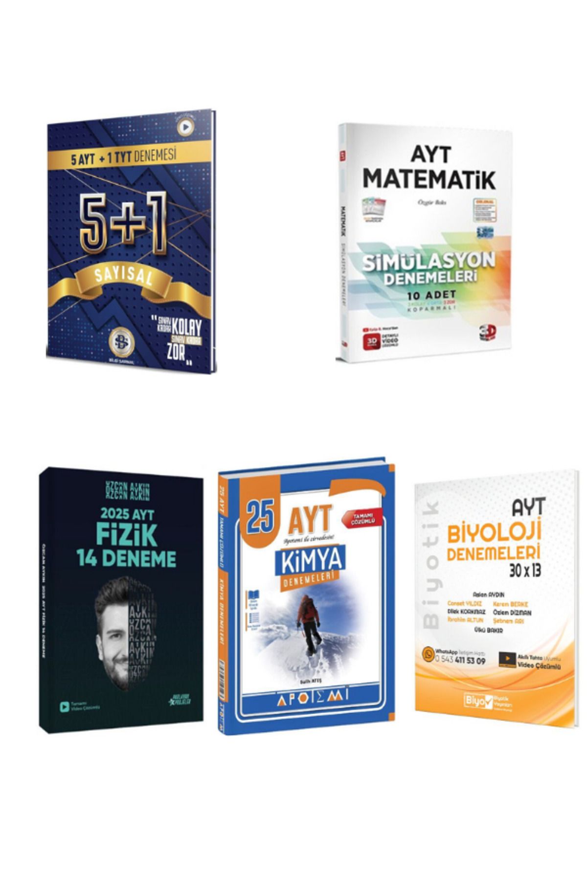 Miray Yayınları bilgi sarmal ayt sayısal 3d ayt mat özcan aykın ayt fizik apotemi kimya ve biyotik biyoloji deneme