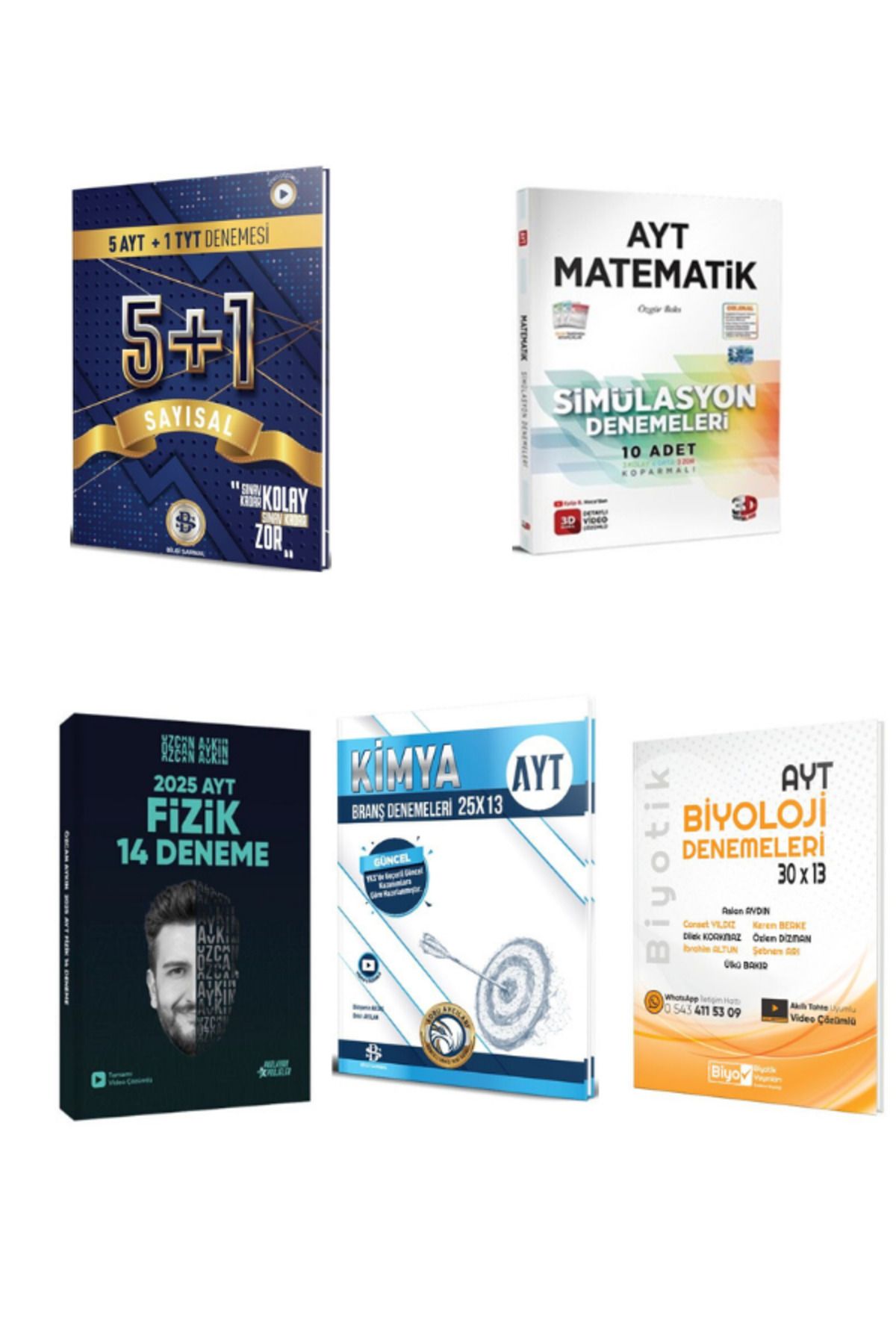 Miray Yayınları bilgi sarmal ayt sayısal 3d ayt mat özcan aykın ayt fizik sarmal kimya ve biyotik biyoloji deneme