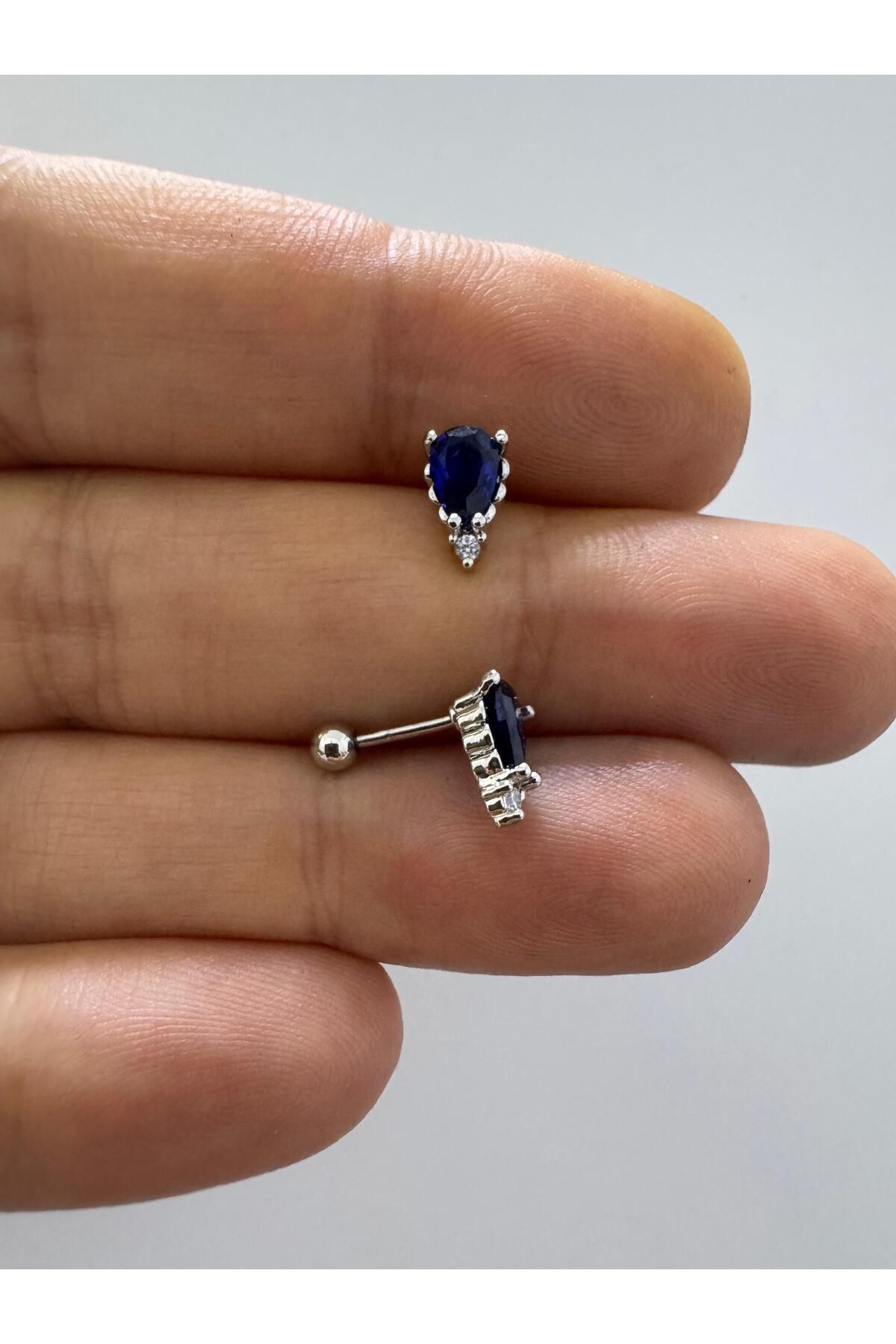 Arescollection ZİRKON TAŞLI HELİX TRAGUS LOBE UYUMLU 1 ADET PİERCİNG KÜPE