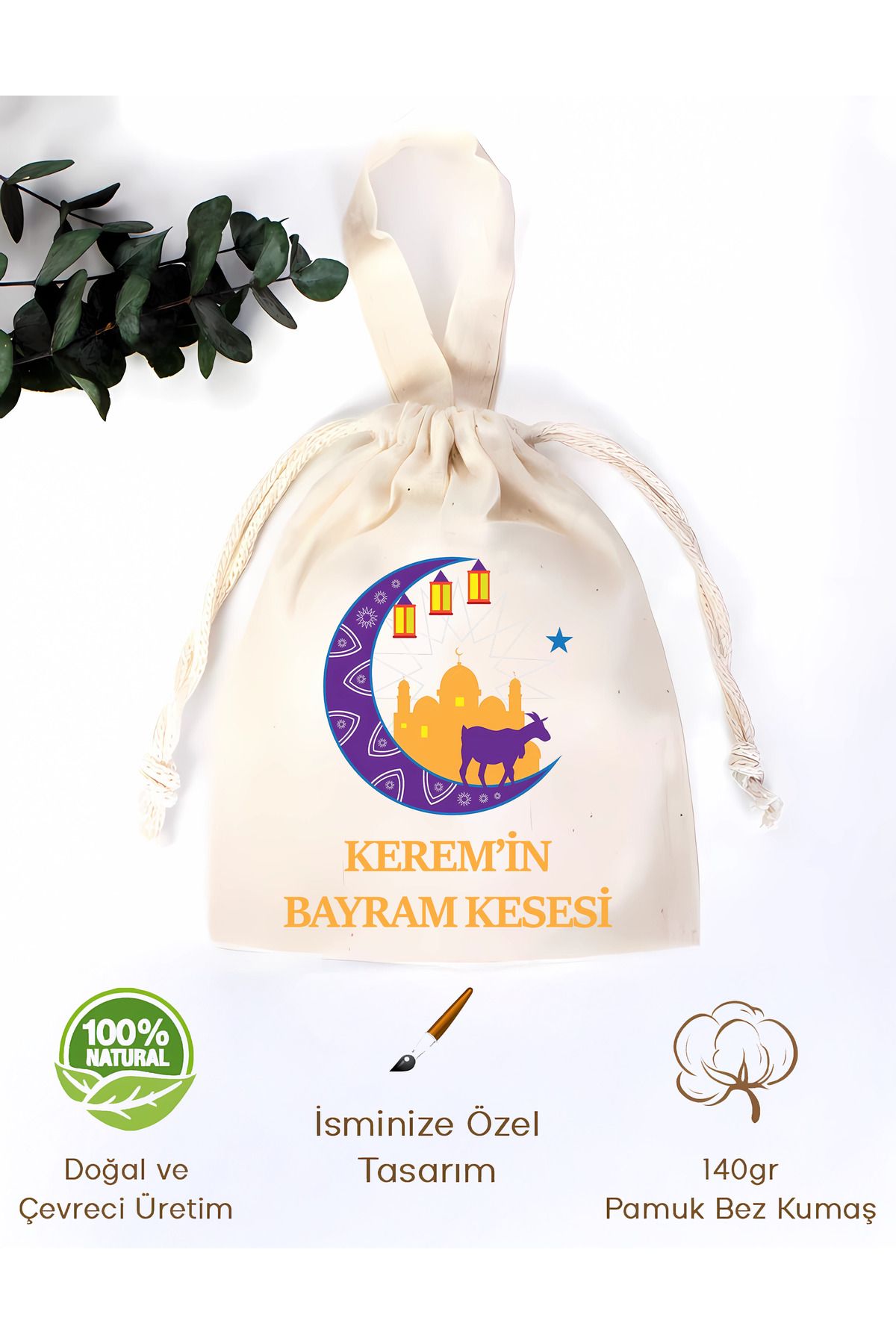 BYBAGS İsimli Dijital Baskılı Çocuk  Bayramı Harçlık Kesesi