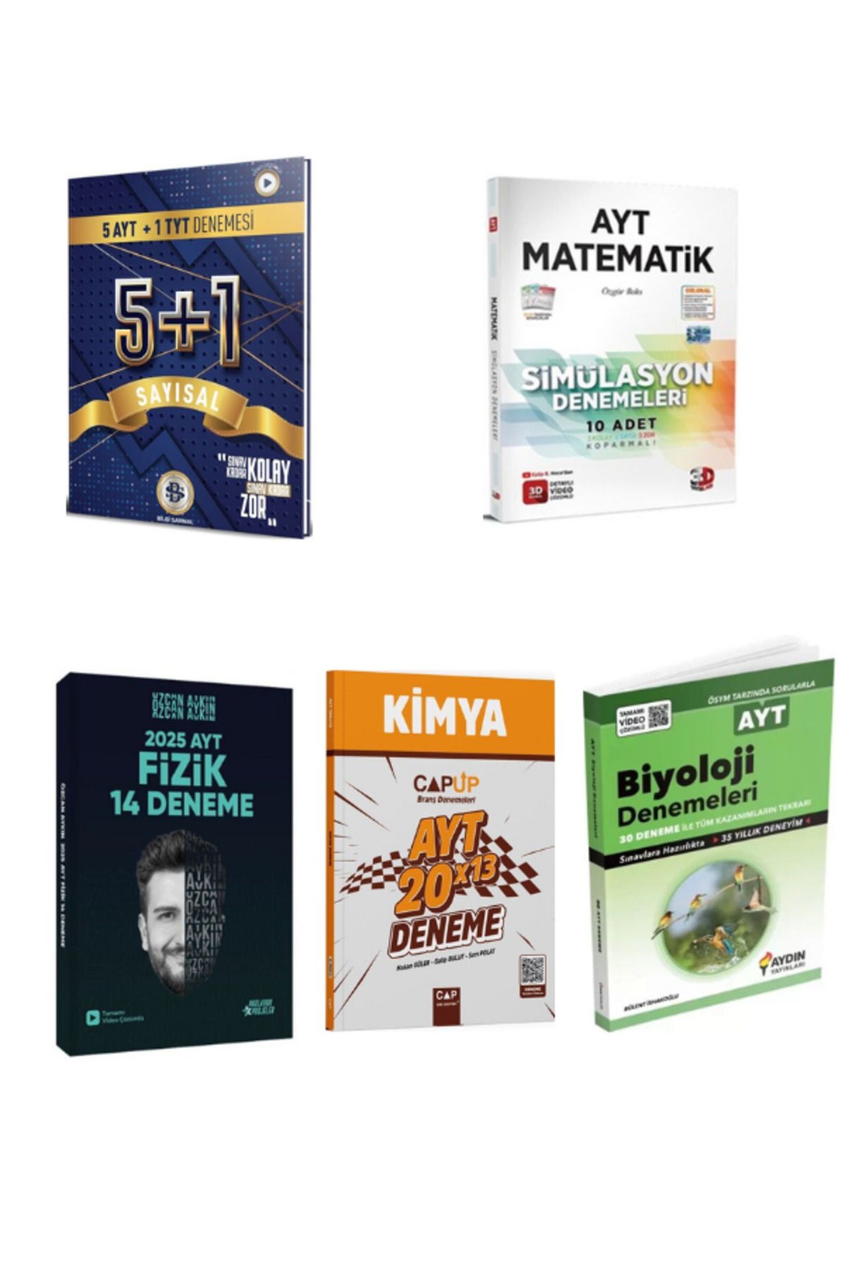 Miray Yayınları bilgi sarmal ayt sayısal 3d ayt mat özcan aykın ayt fizik çap kimya ve aydın biyoloji deneme